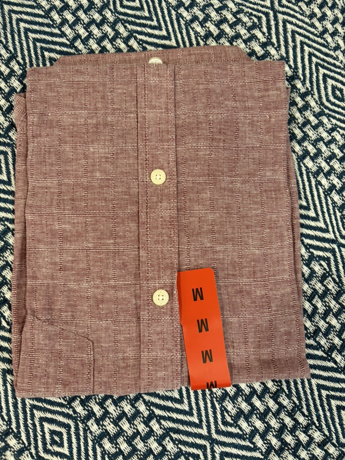 Weatherproof Vintage Short Sleeve Button Down Shirt Red