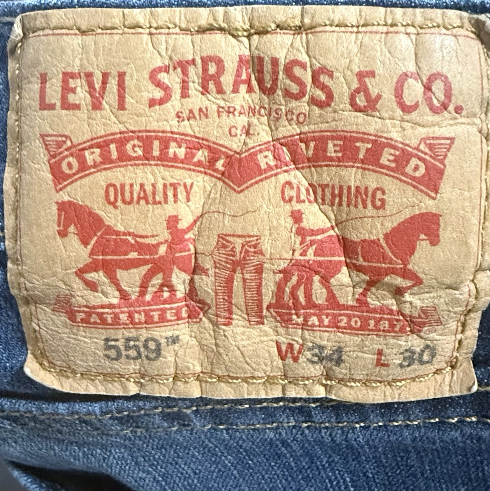 Levi’s 559 Men’s Relaxed Straight Fit Jeans W34 L30 Blue Denim Medium Wash