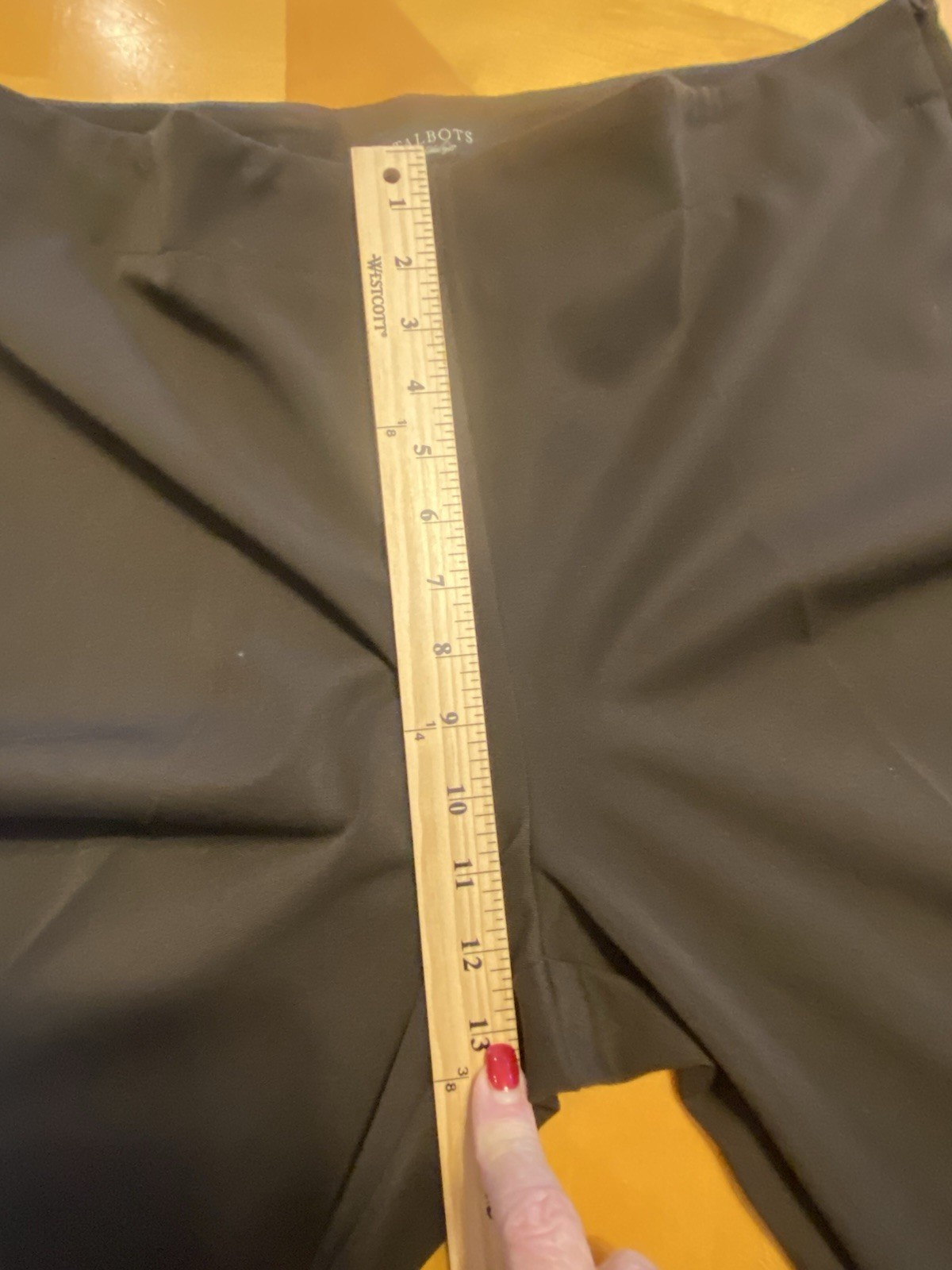 Talbots Women Brown Polyester-Blend Classic Side Zip Straight Leg Pants, Size 16