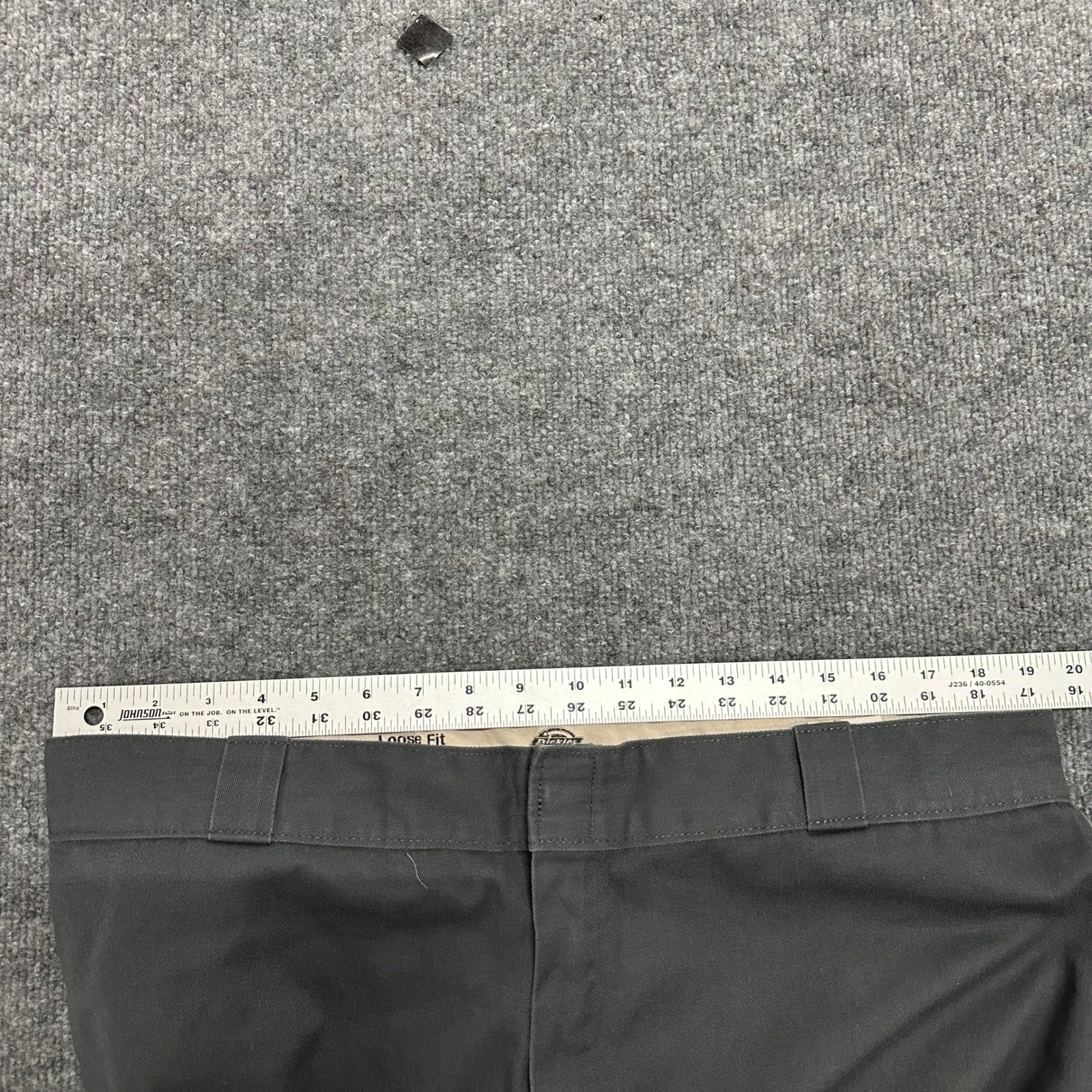 Dickies Work Pants Mens Size 40×32 Charcoal Gray Loose Fit Double Knee Carpenter