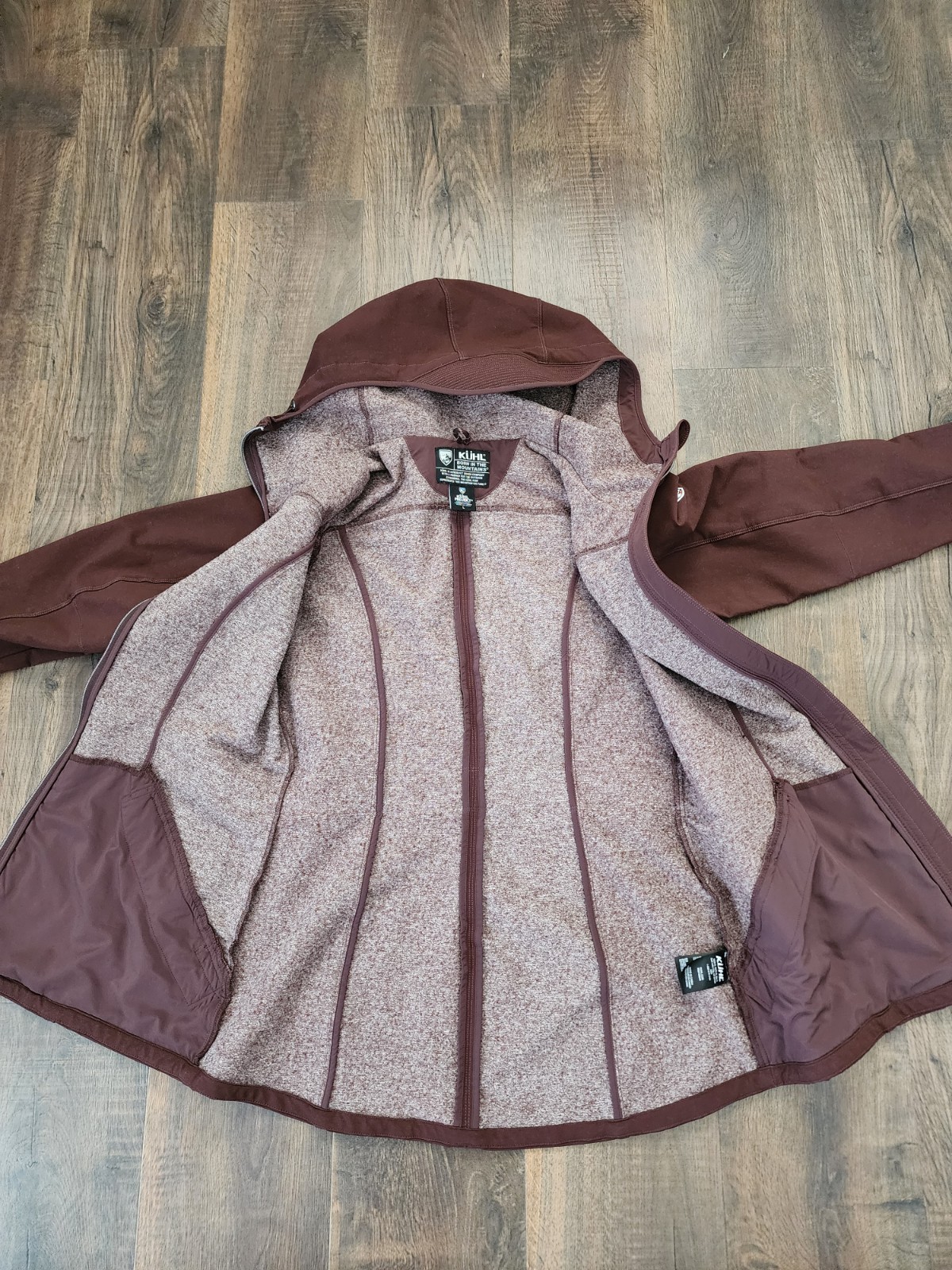 KÜHL Klash Trench Softshell Jacket Hooded Ganache Brown Large