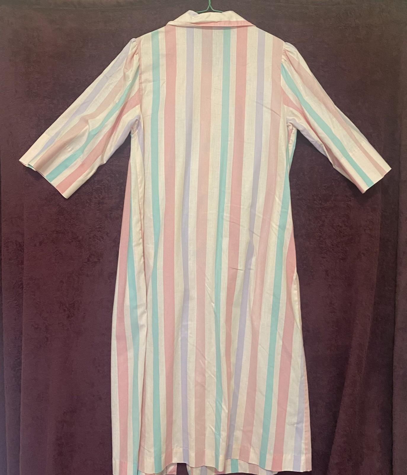Vintage Models Coat by Neiman Marcus Nightgown Pastel Stripes
