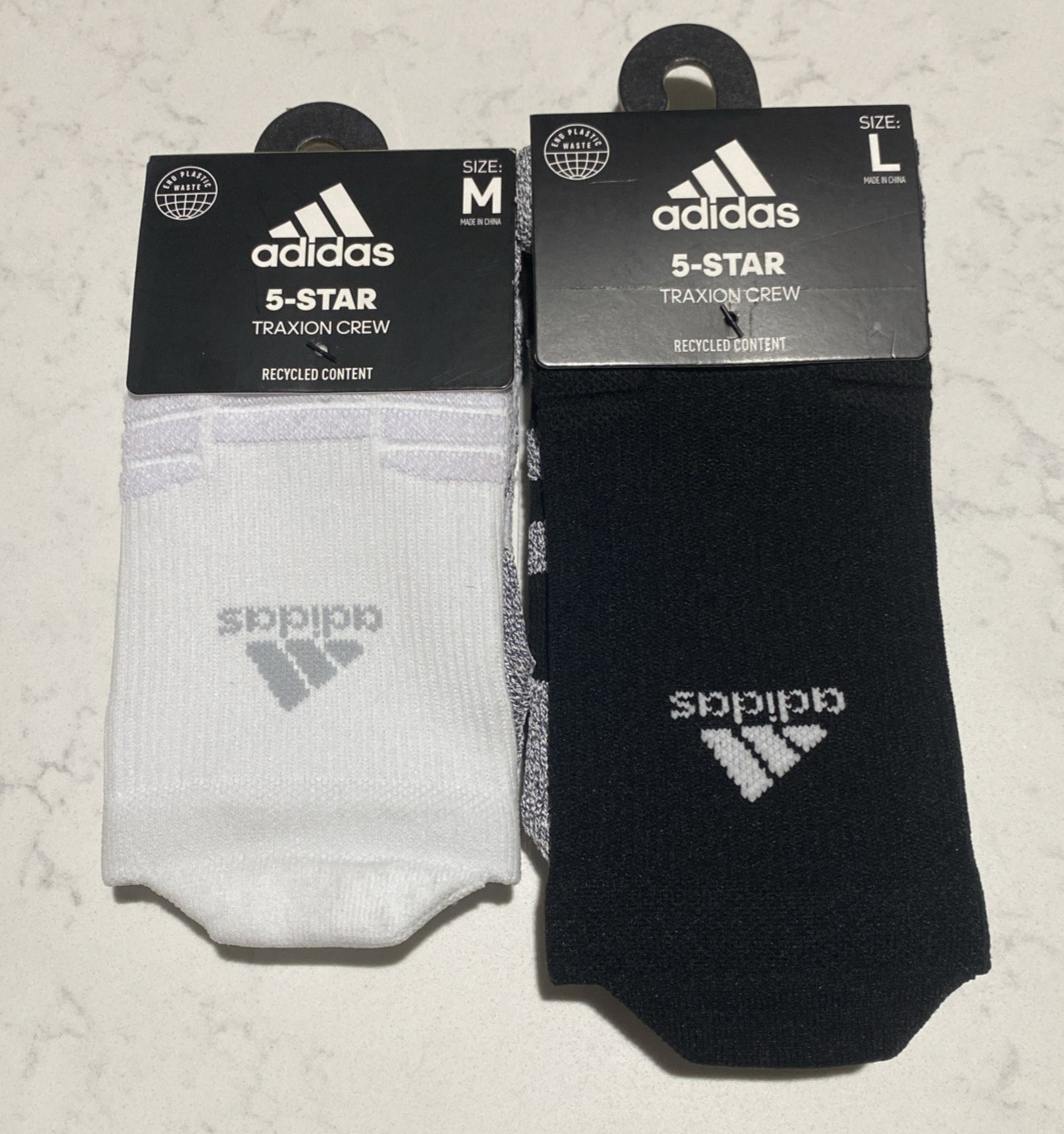 Adidas 5-Star Team Traxion Crew Socks Size Medium Large Mens 6.5-12 Wmns 7-12