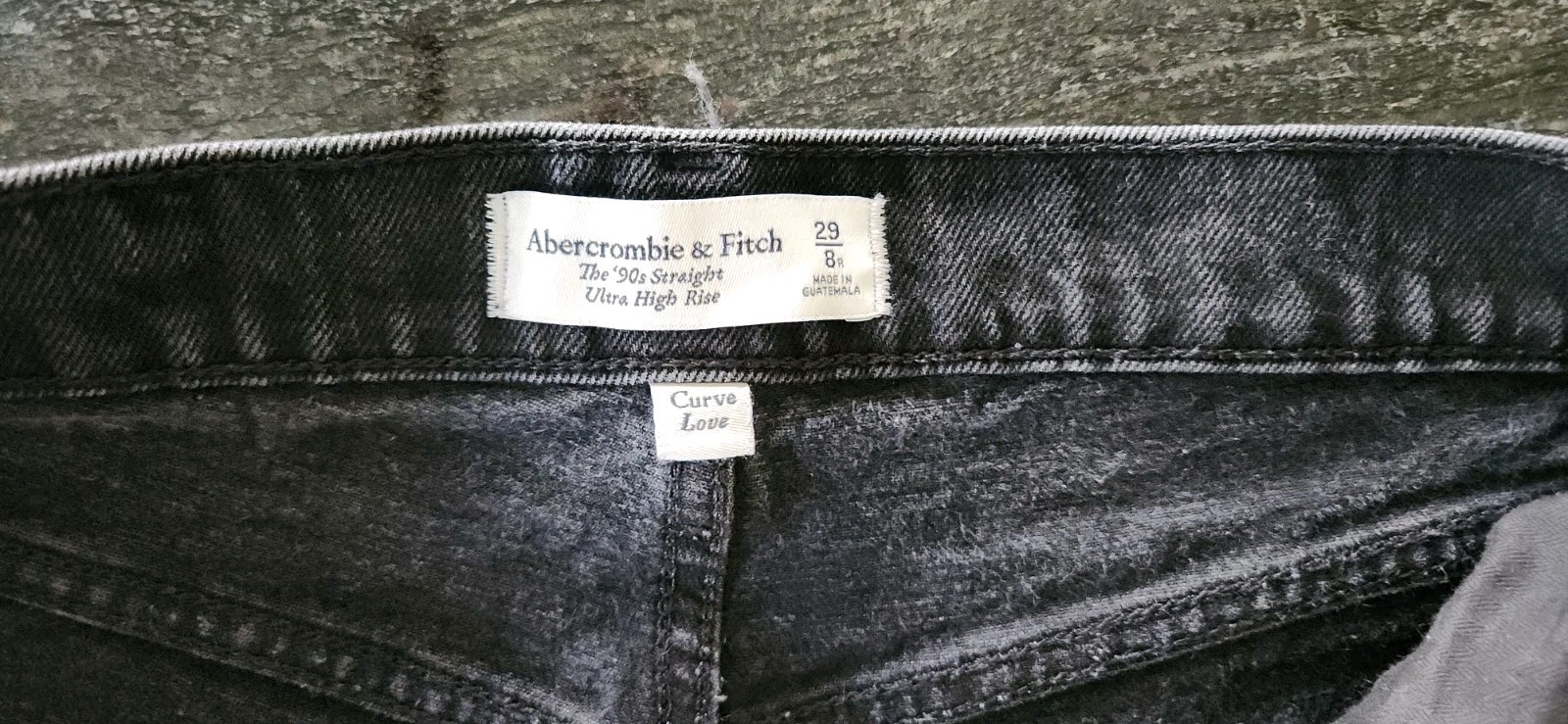 Abercrombie & Fitch Curve Love 90s Straight Ultra High Rise 29/8 R Black Jeans