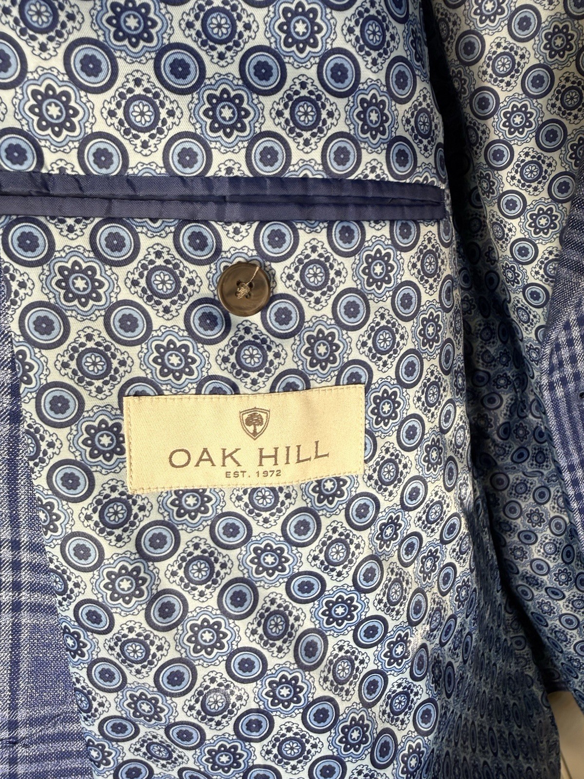 Oak Hill Men’s Blue Plaid Sport Coat 5XL 62/64R Big & Tall 2-Button