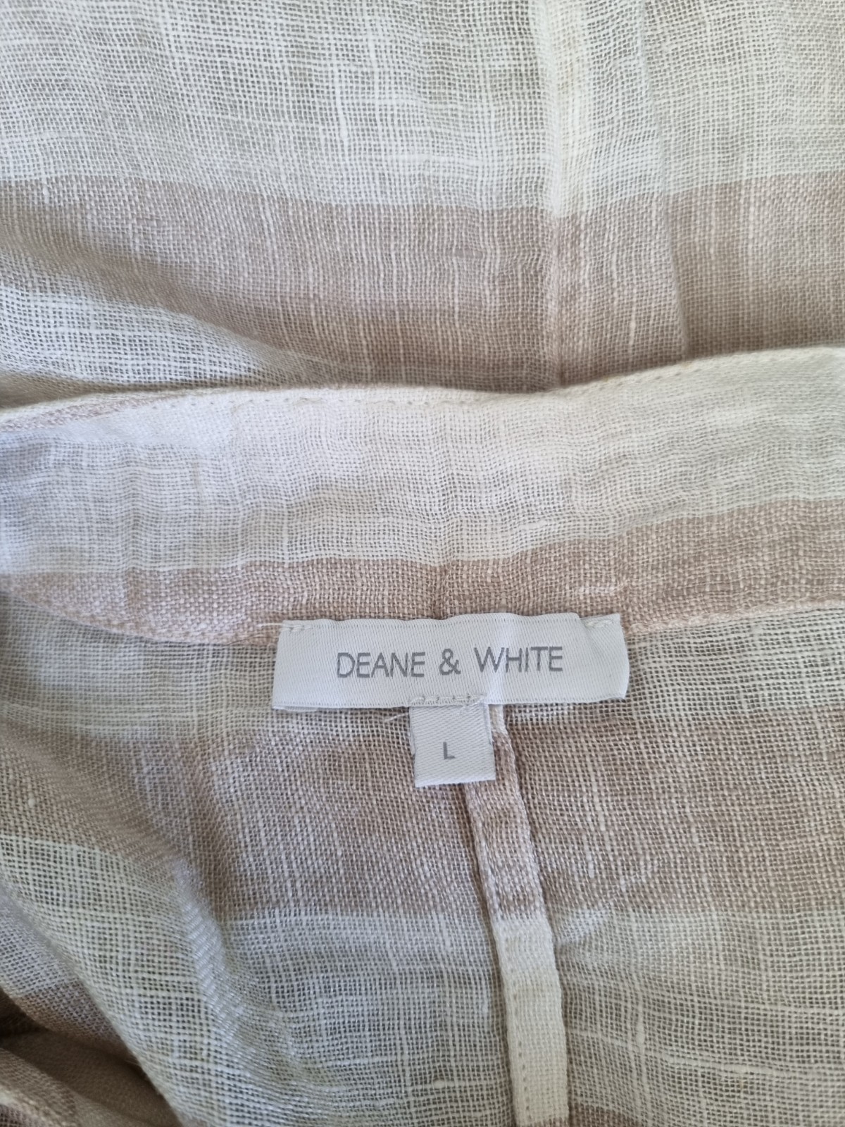 Deane & White Beige 100% Linen Blouse Top Women’s Large 44″ bust 14 / 16