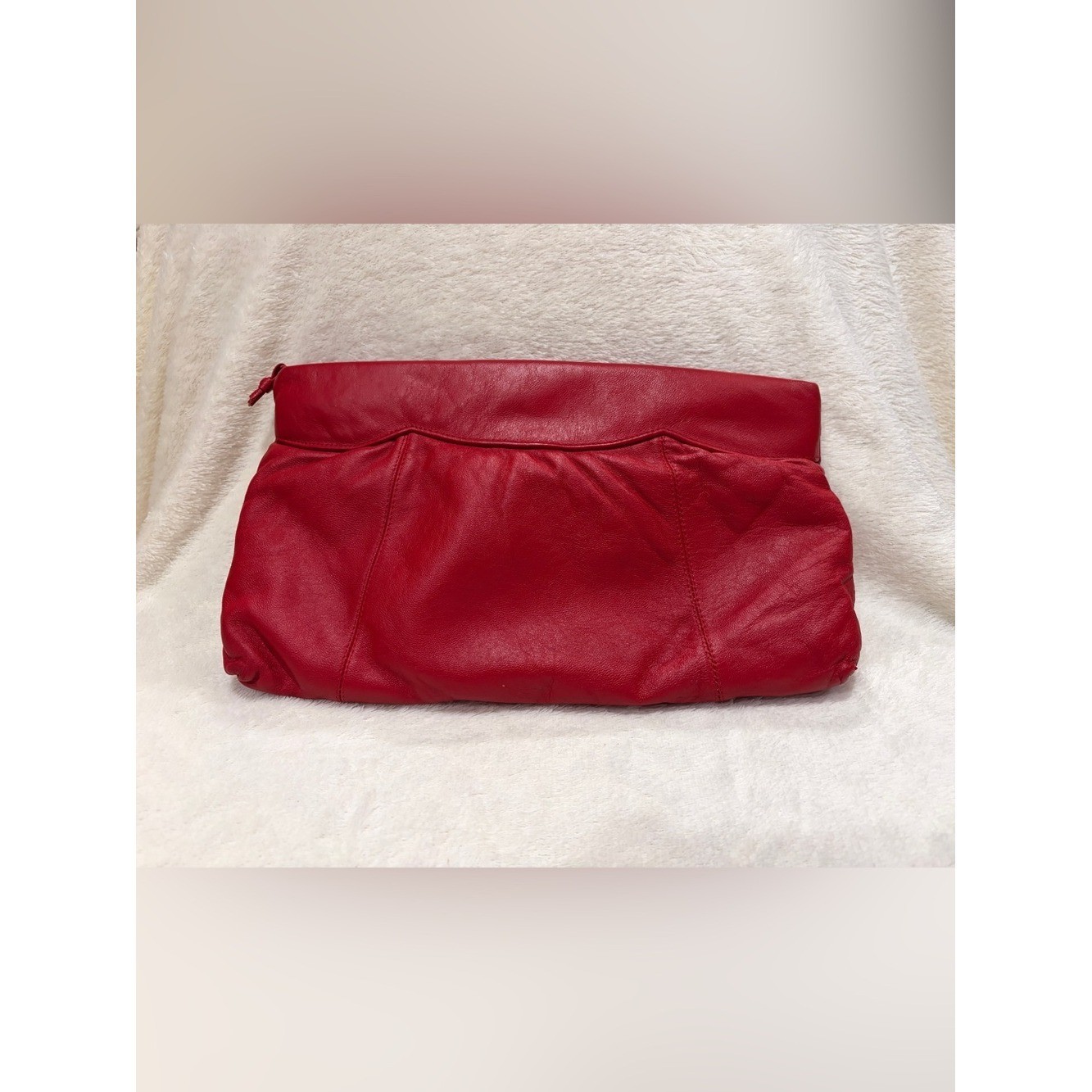 Source Unknown Red Leather Clutch