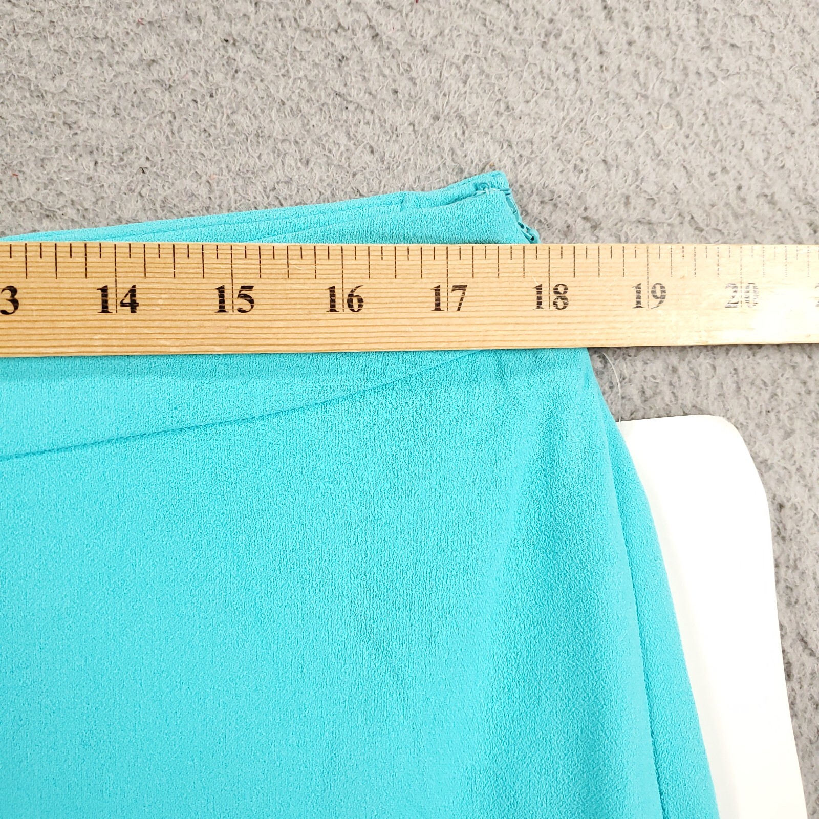 New Womens Size 16 Pants Ruffled Wide Leg Teal Blue Side Zip Waist Lined 35×29