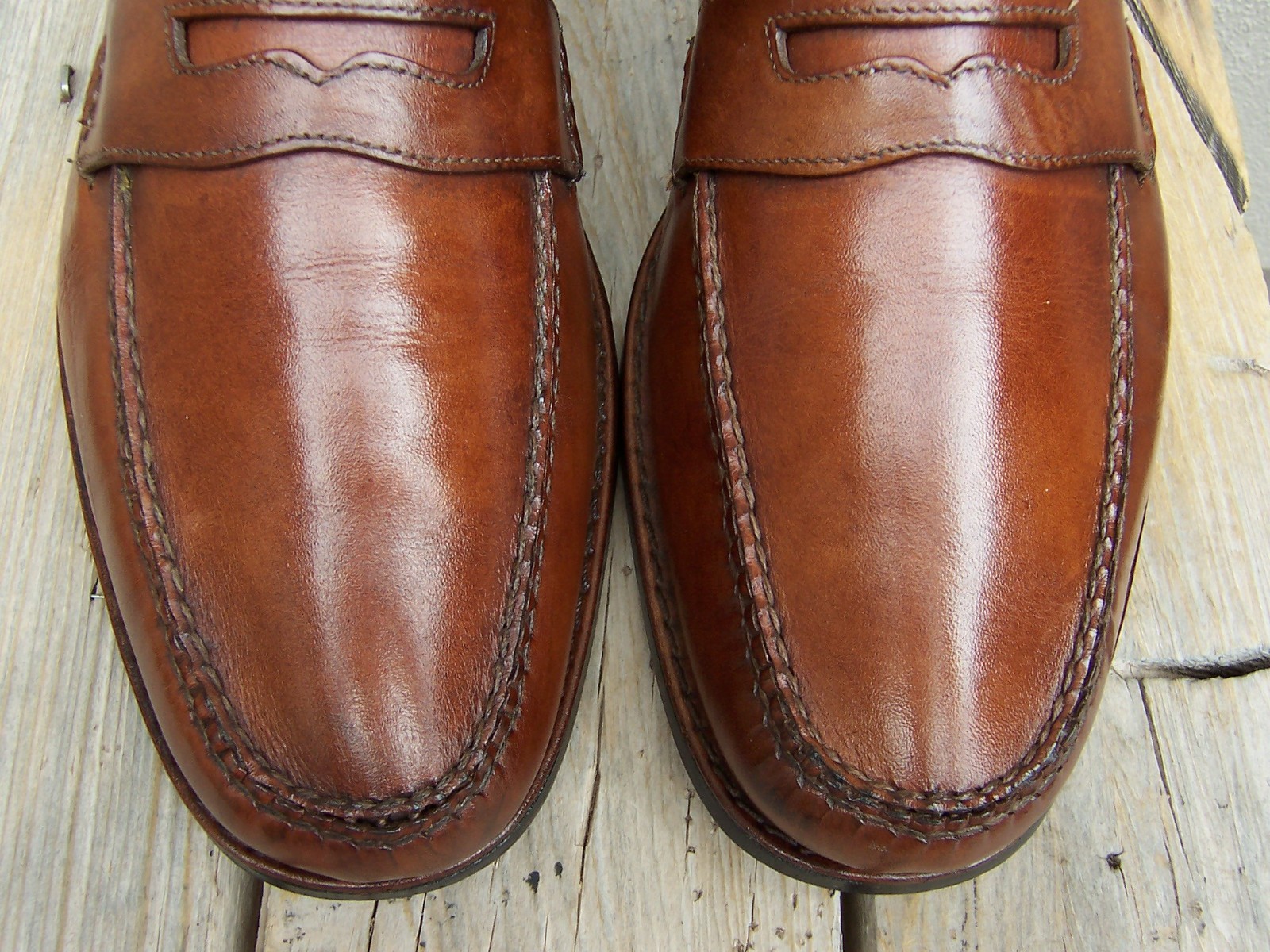 JOHNSTON MURPHY Mens Casual Dress Shoes Brown Leather Penny Loafers Sz Size 8.5M