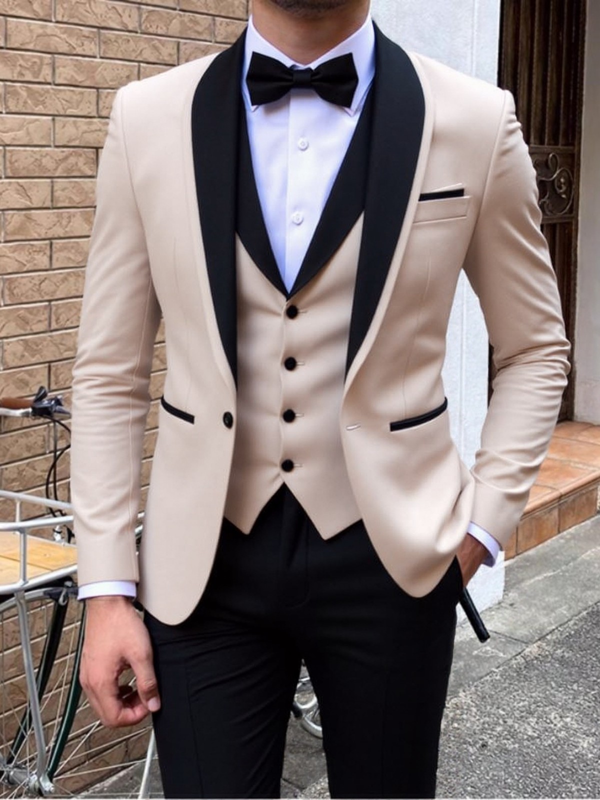 Men’s 3Pcs Suit Groom Formal Wedding Homecoming Party Tuxedo Blazer Vest Pants