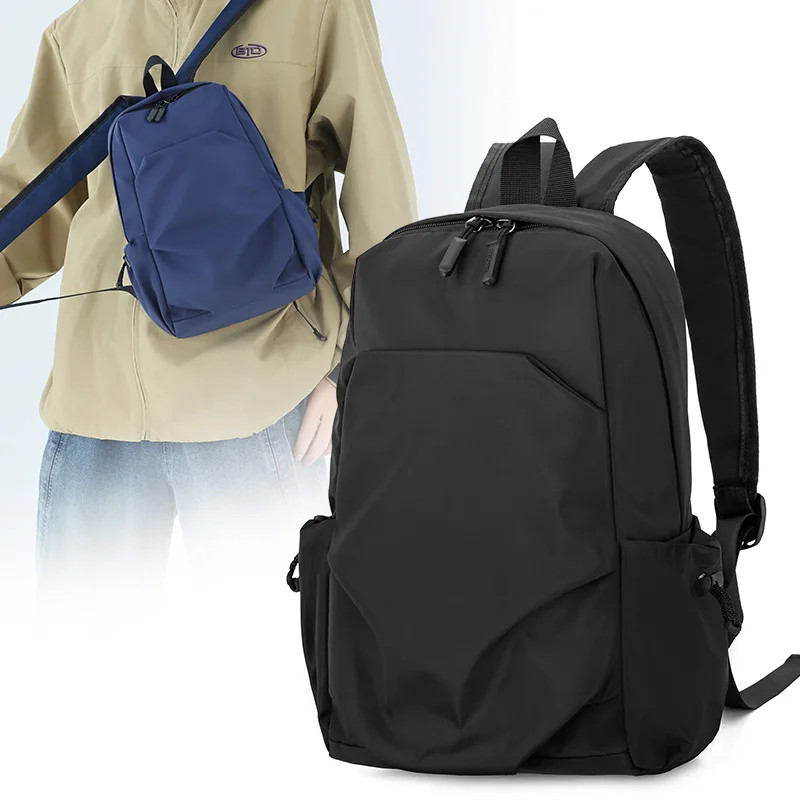 Fashion Mini Men’s Black Backpack 2026 Canvas Waterproof Travel