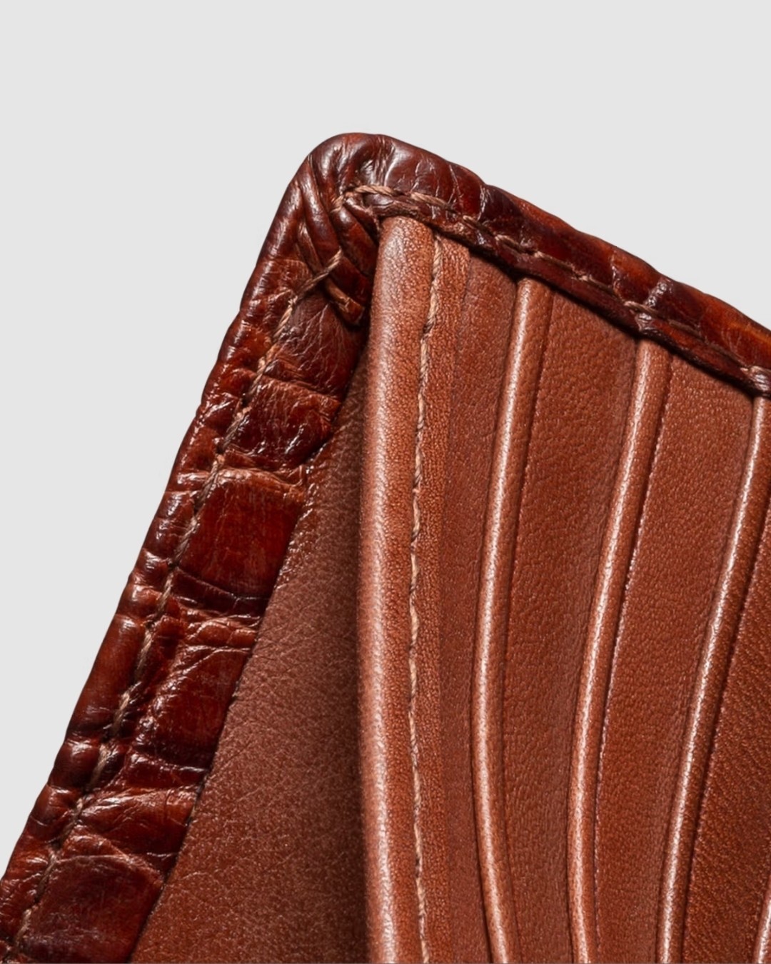 Tecovas Walnut/Brown Alligator Pattern Bifold Wallet Credit Card Folding Men