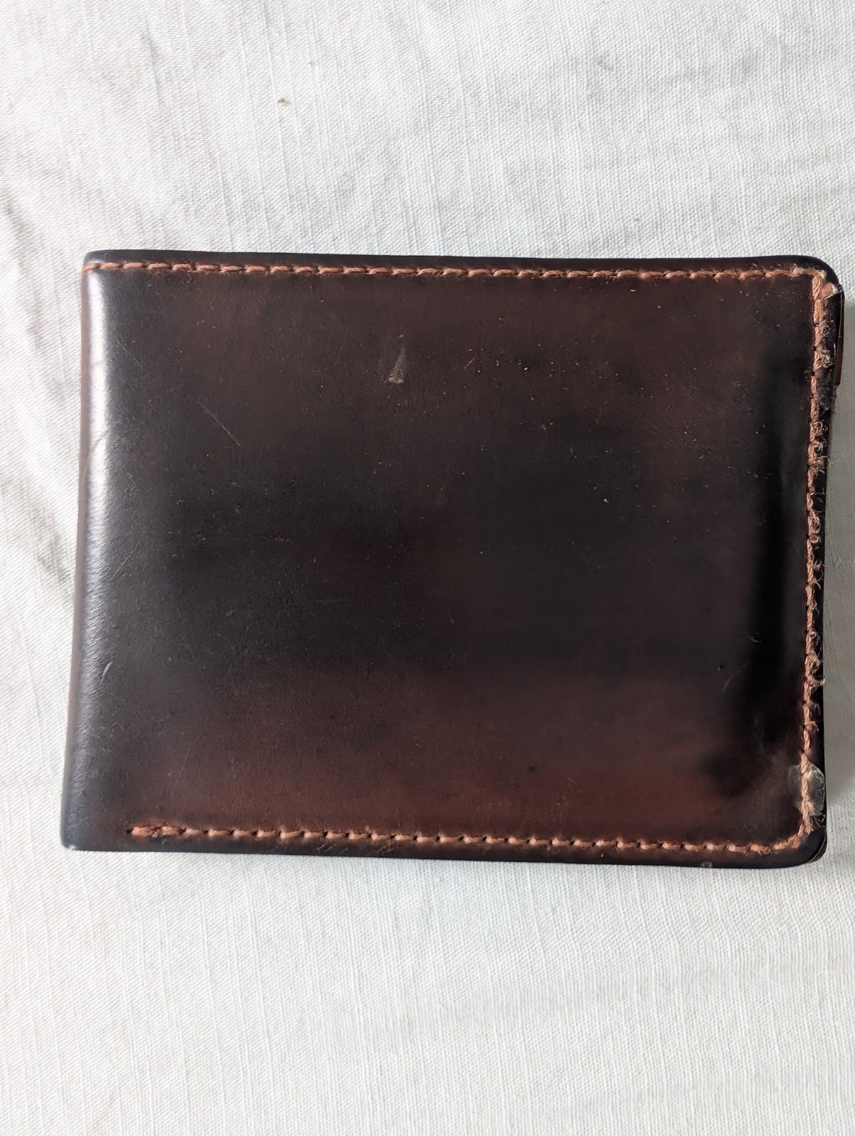 Ashland Leather Brown Shell Cordovan Johnny the Fox Wallet USA Heavy Patina