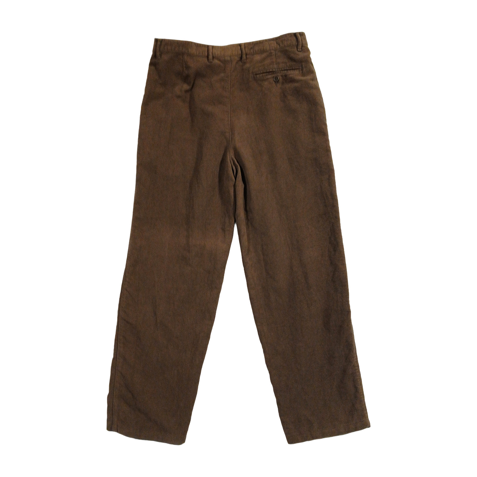 Stefanel Pleated Brushed Cotton Pants Men 50 IT 33×29 Brown Italy Moleskin Style