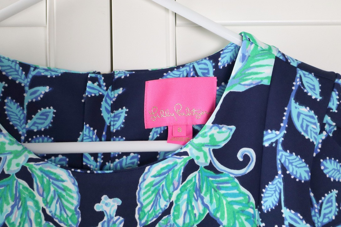LILLY PULITZER $178 Neoprene Scuba Smooth Stretch Printed Sheath Dress Size 8