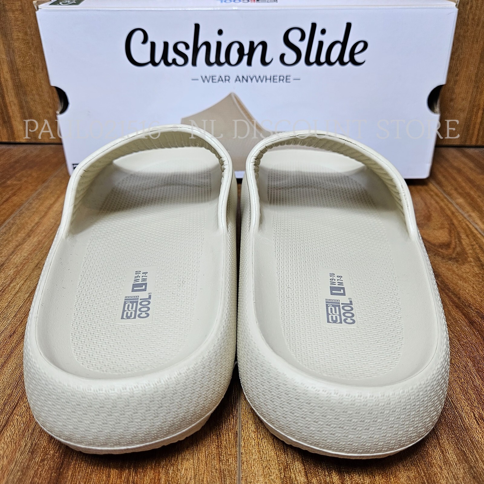 32 DEGREES COOL Cushion Slides Unisex (W)Women’s (M)Men’s ~ Tan ~ S M L XL