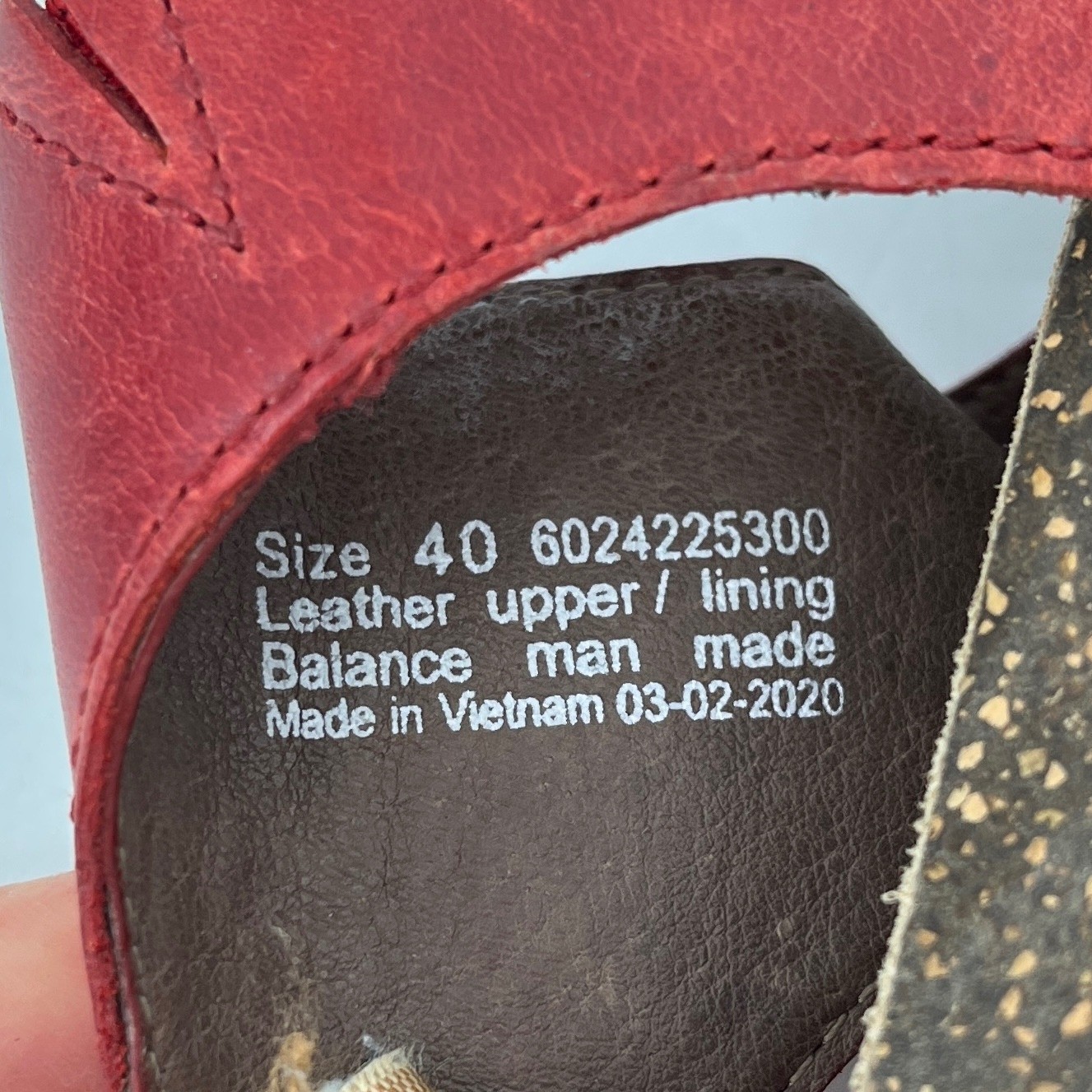 Dansko Red Leather Reece Thong Strap Cork Footbed Sandals Women’s EU40 -US 9.5