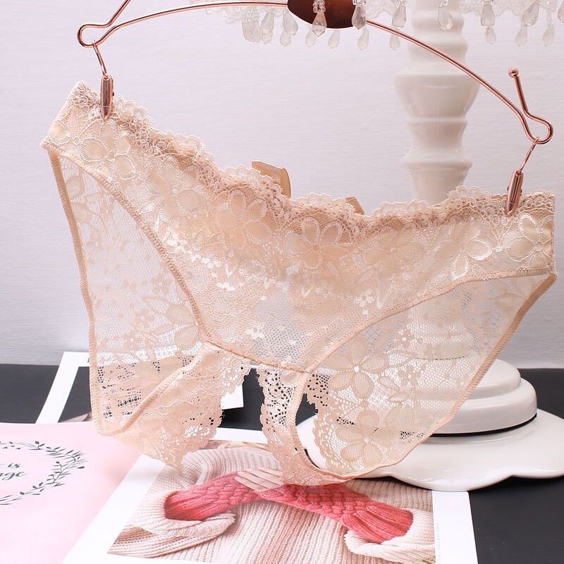 Sex Women LaceCrotchles Thong G-string Panties Lingerie Underwear T-back Brief