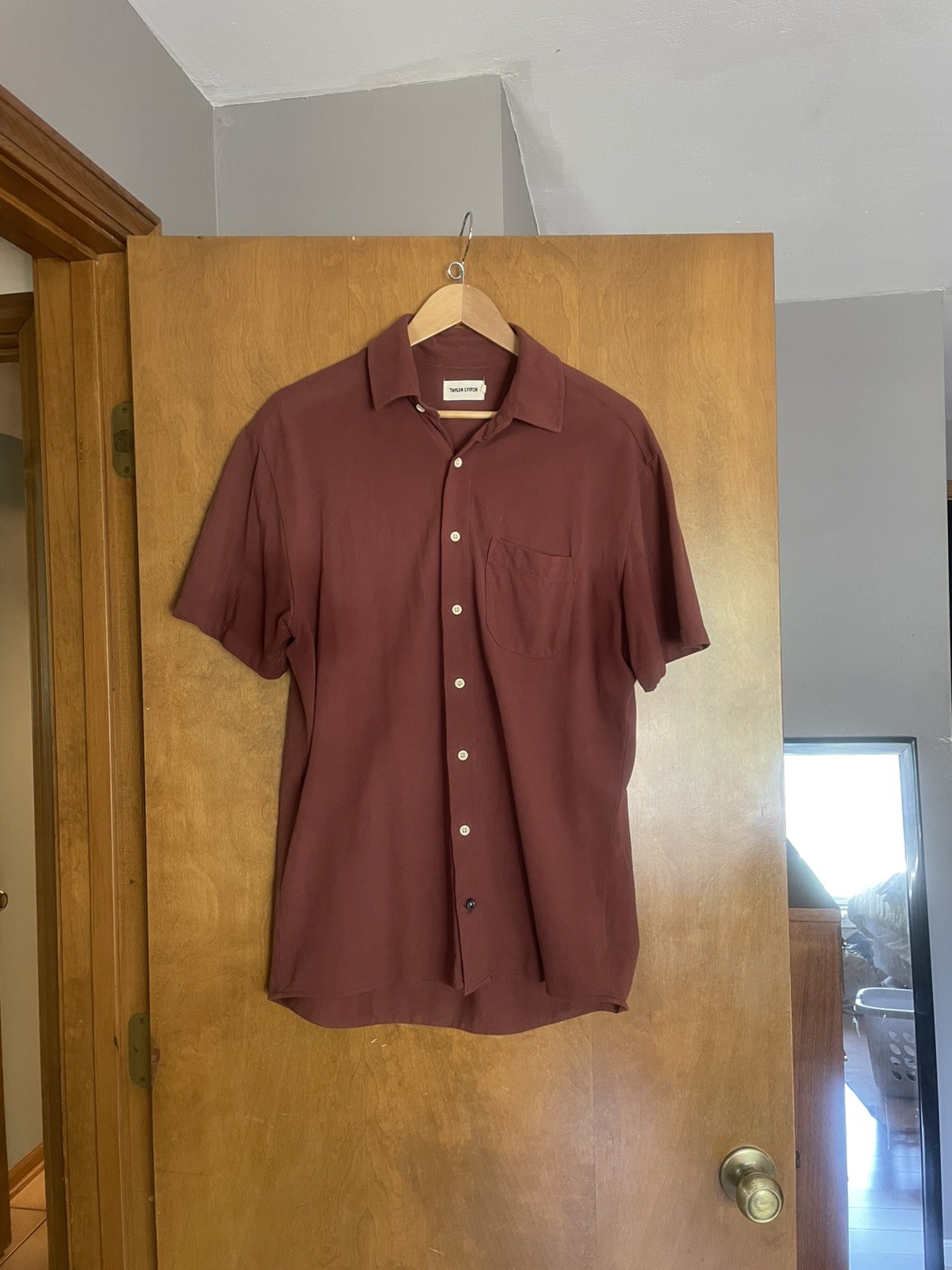 Taylor Stitch Short Sleeve California in Rust Pique – L/42