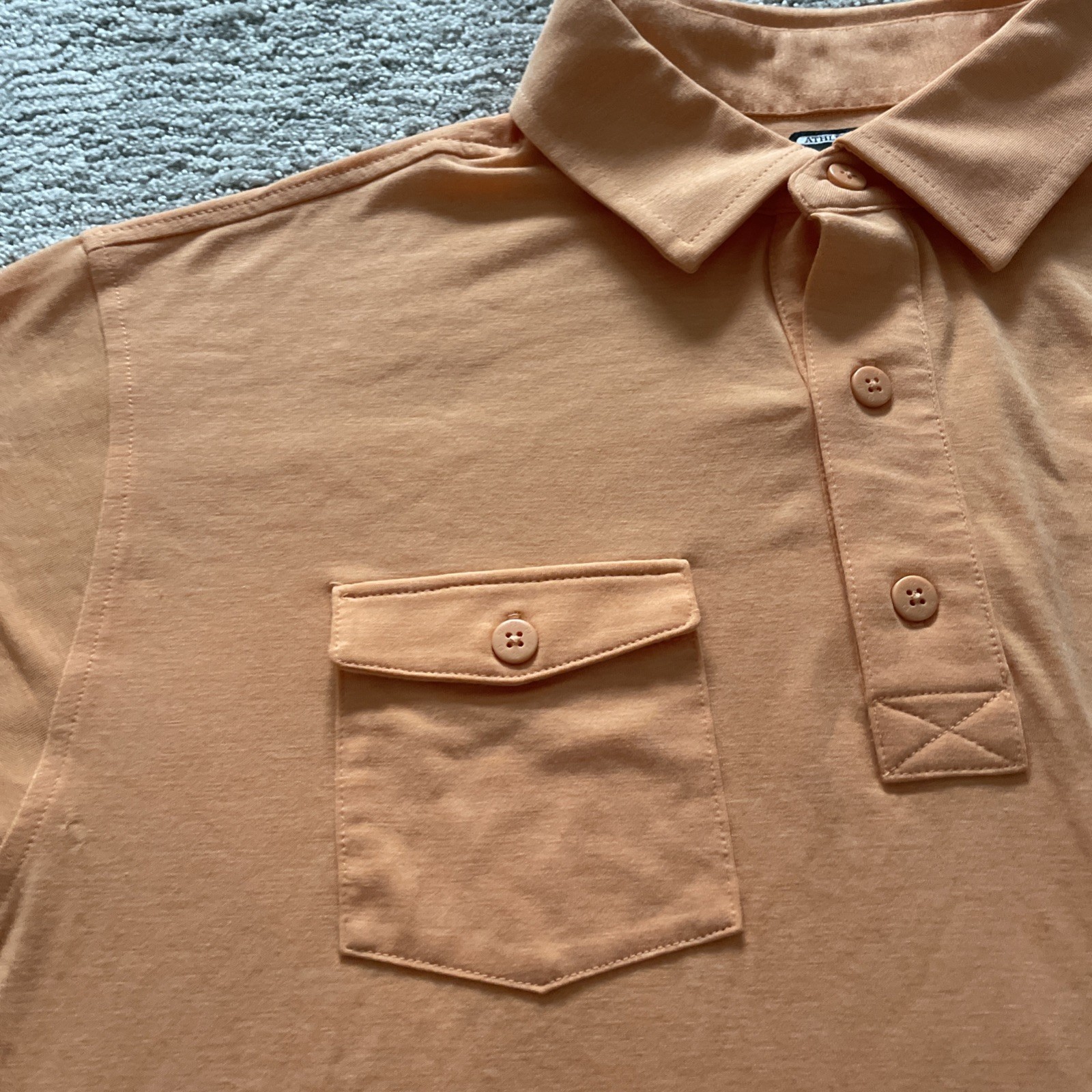 FootJoy ProDry Performance Chest Pocket Polo Mens Large Orange Golf Athletic Fit