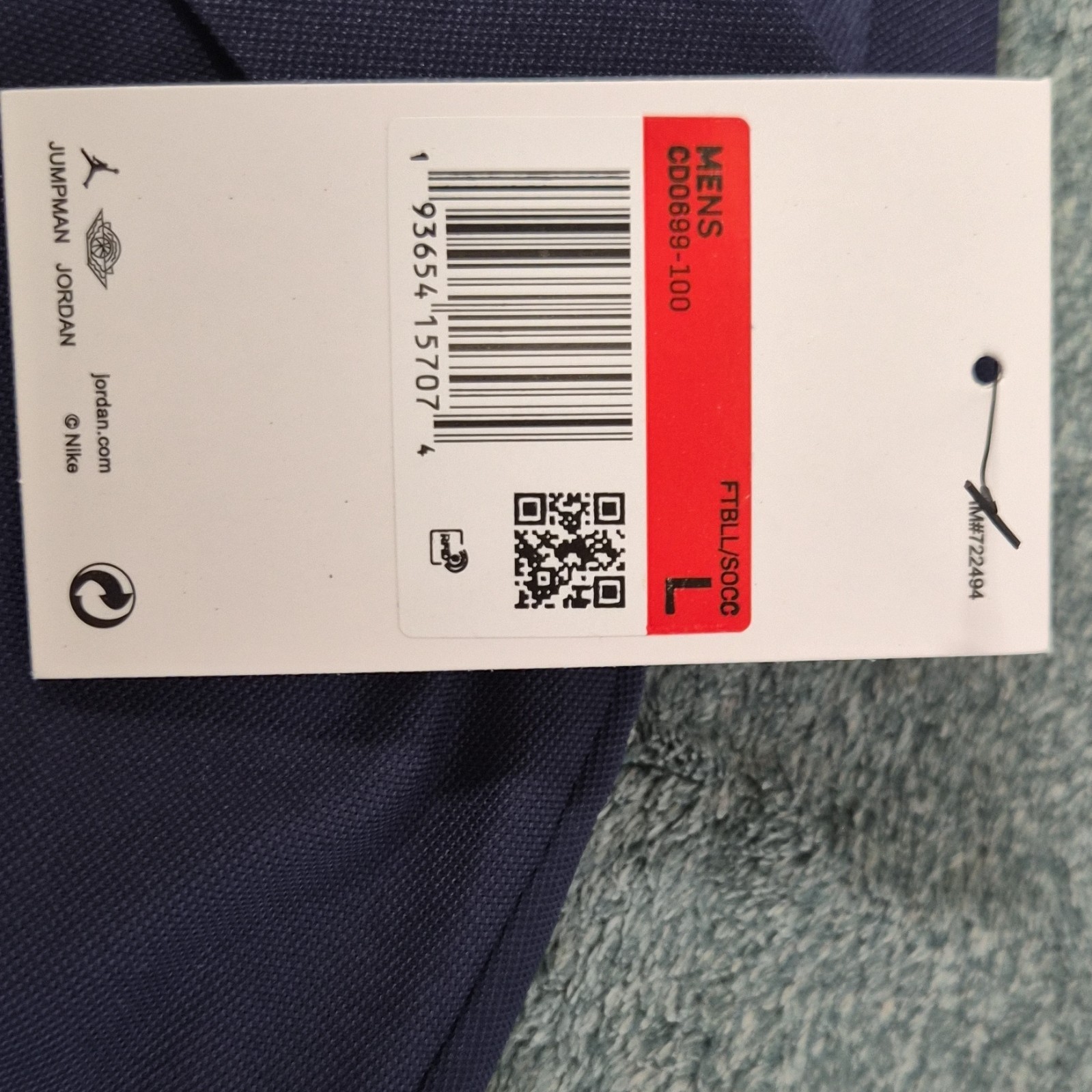 Jordan Jumpman Men’s Blue Solid Knit Polo Shirt L Short Sleeve Collared