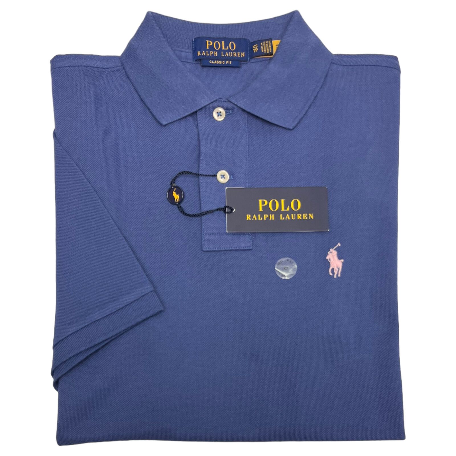 Polo Ralph Lauren Short Sleeve Classic Fit Shirt Blue 100% Cotton Mesh $110