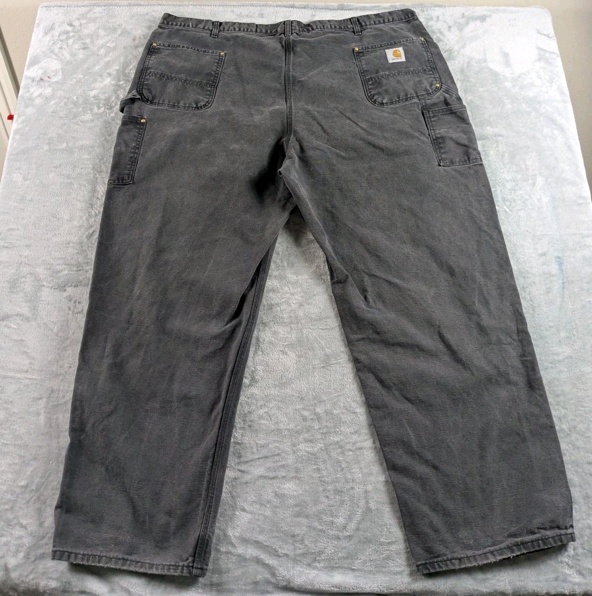 VTG Carhartt Double Knee Carpenter Pants Men 50×32 Black Faded B01 BLK USA Made