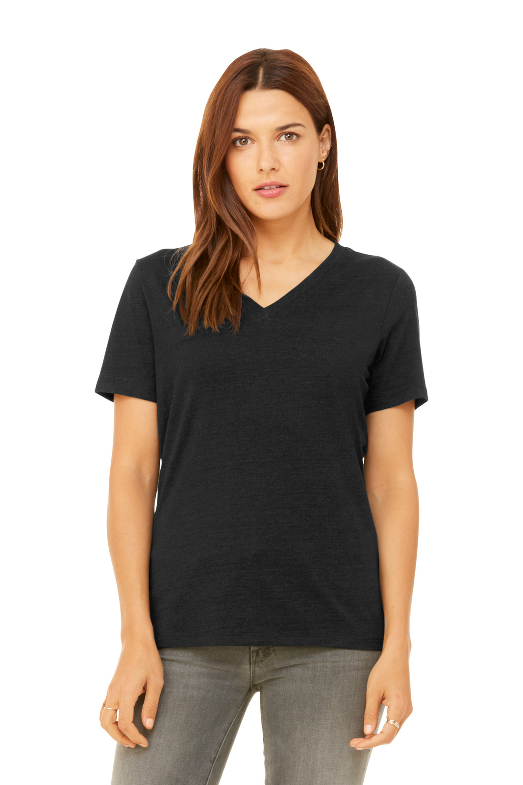 BELLA+CANVAS BC6405CVC Womens Short Sleeve Relaxed Heather CVC V-Neck T-Shirt