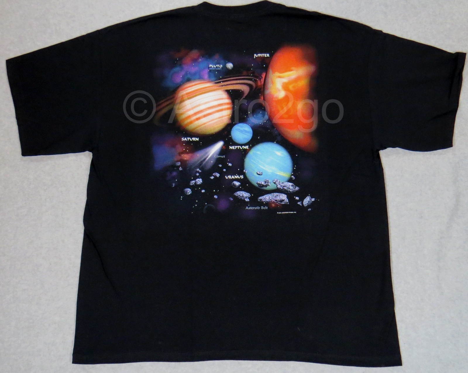 SOLAR SYSTEM PLANETS COMET NEBULA SPACE ASTRONOMY SCIENCE 2 sided T shirt S-3XL