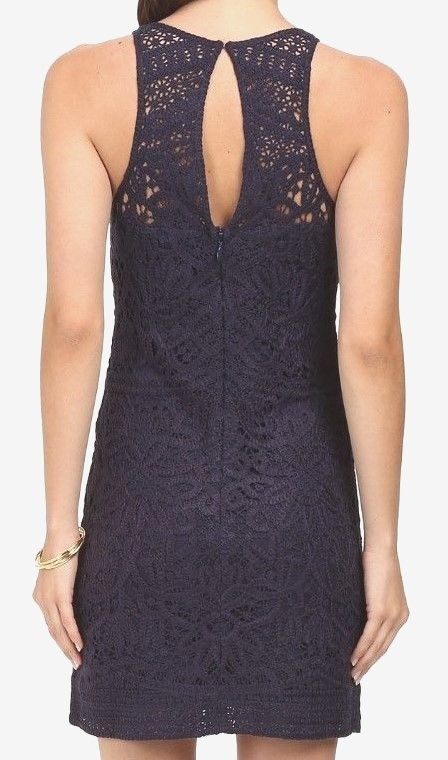 NWT Lilly Pulitzer Jaimie Knit Lace Shift Dress NAVY SMALL OVER 65% OFF FREESHIP