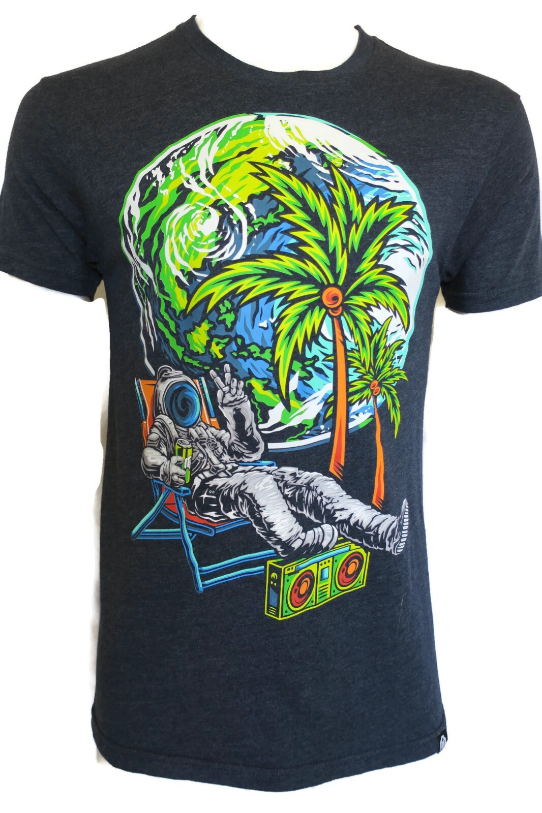 Into the AM Spaceman Astronaut Cosmic Chill Otherworldly Peace Palms size Small