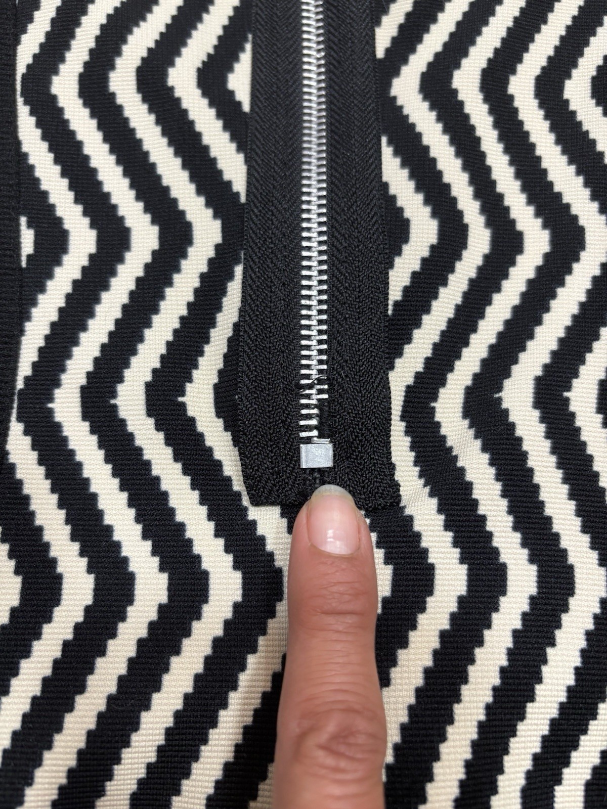 VTG Y2k Lipstick Black/Cream Herringbone Retro Grunge Dress