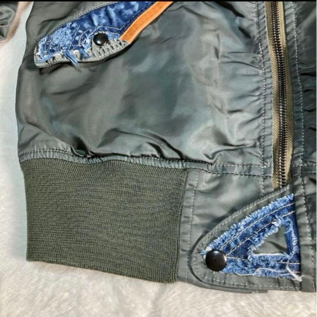 AVIREX TYPE-BLUE L-2 Flight Jacket Blouson Coat Men Size XL Gray Genuine
