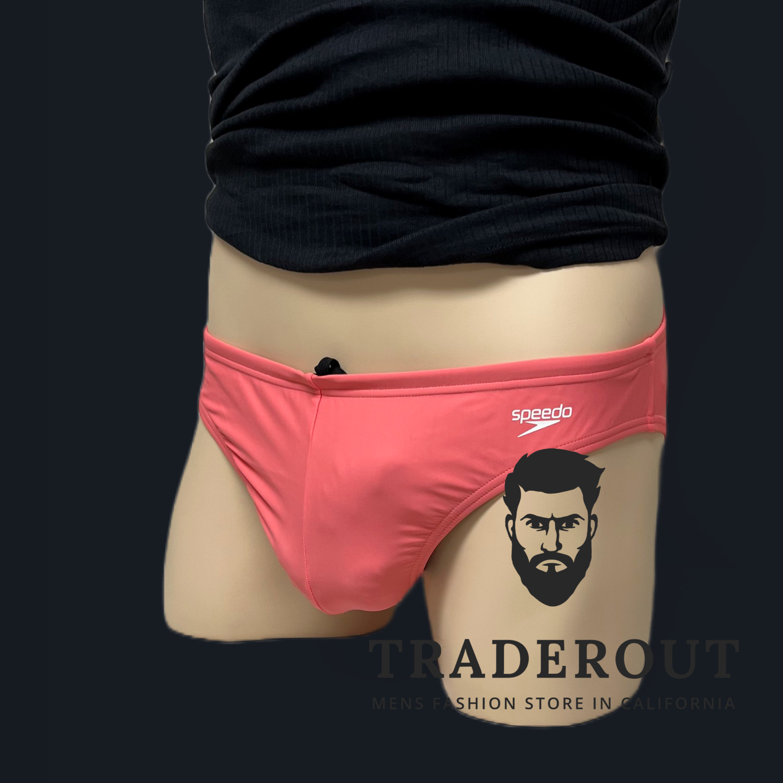 Speedo Men CORAL red solar swim brief bikini Swimwear size 30 32 34 36 38