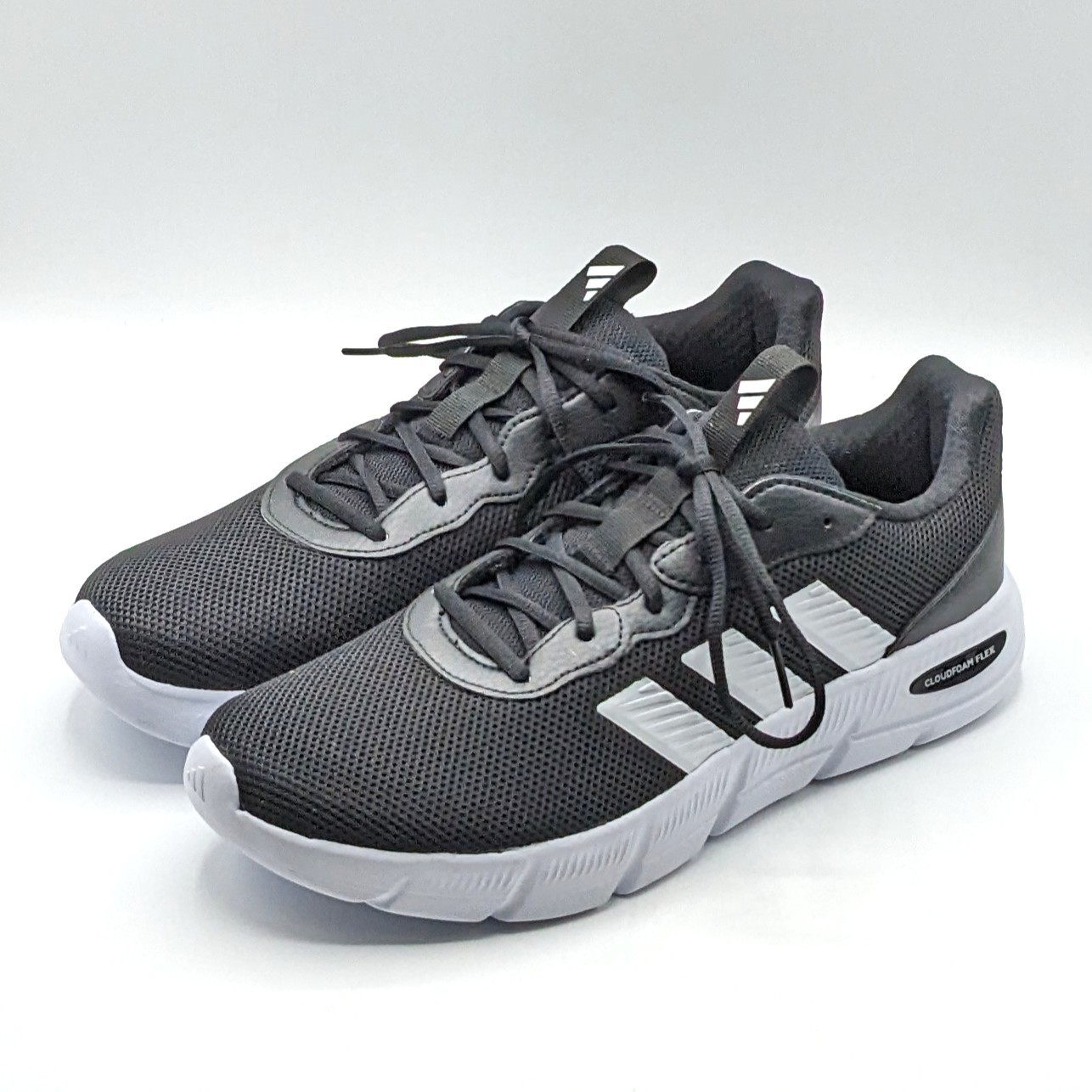 adidas “Cloulfoam Flex Laces” Men’s Everyday Wear Walking Shoes [Black/Wide] NEW
