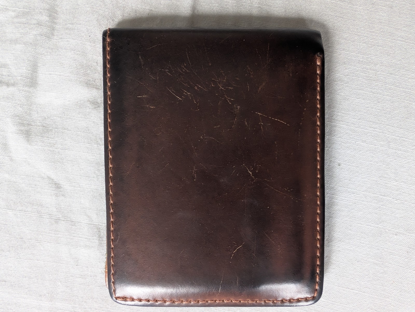Ashland Leather Brown Shell Cordovan Johnny the Fox Wallet USA Heavy Patina