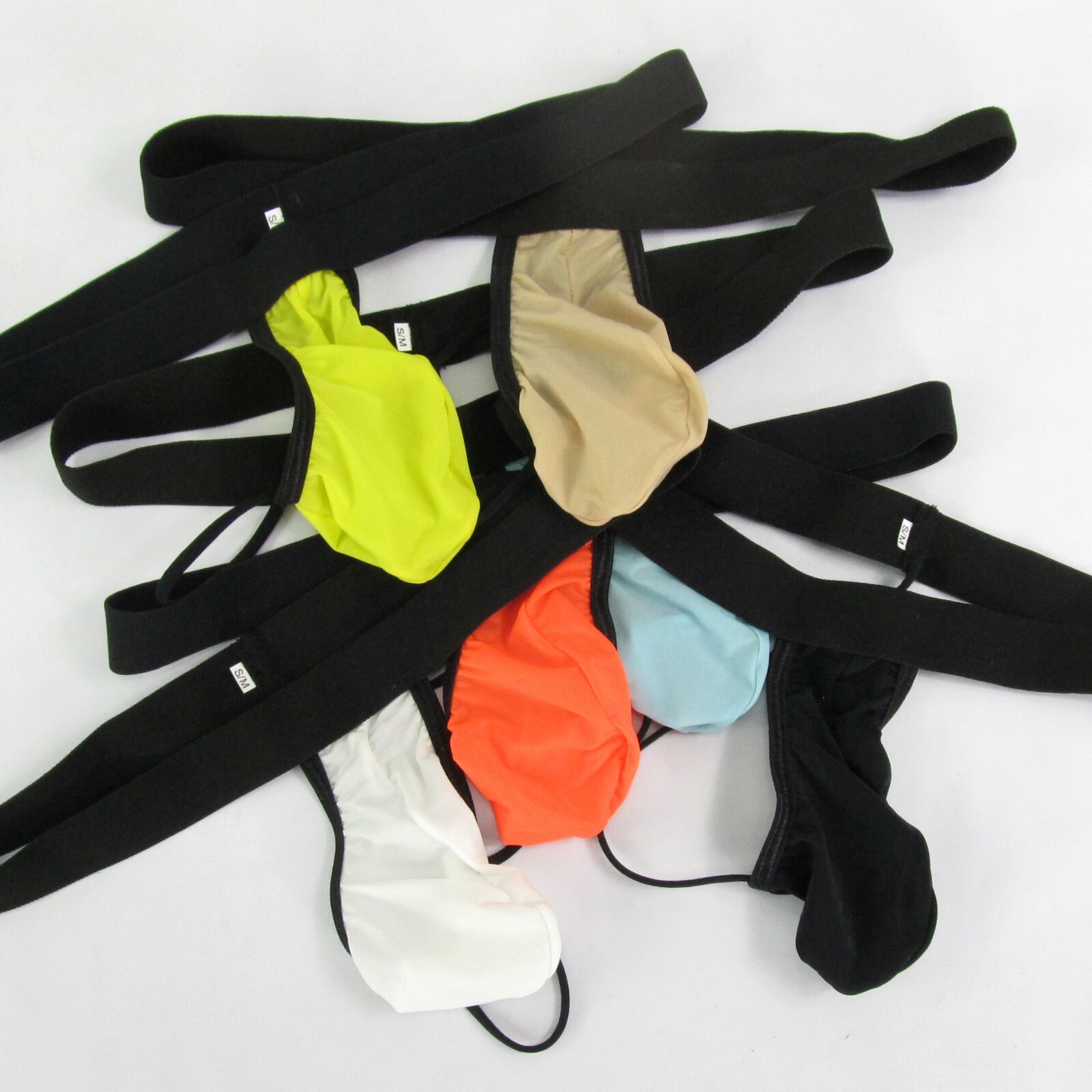 K1952 Mens Sexy Mini String Pouch Thong Soft Silky Thin Jersey Semi C-thru