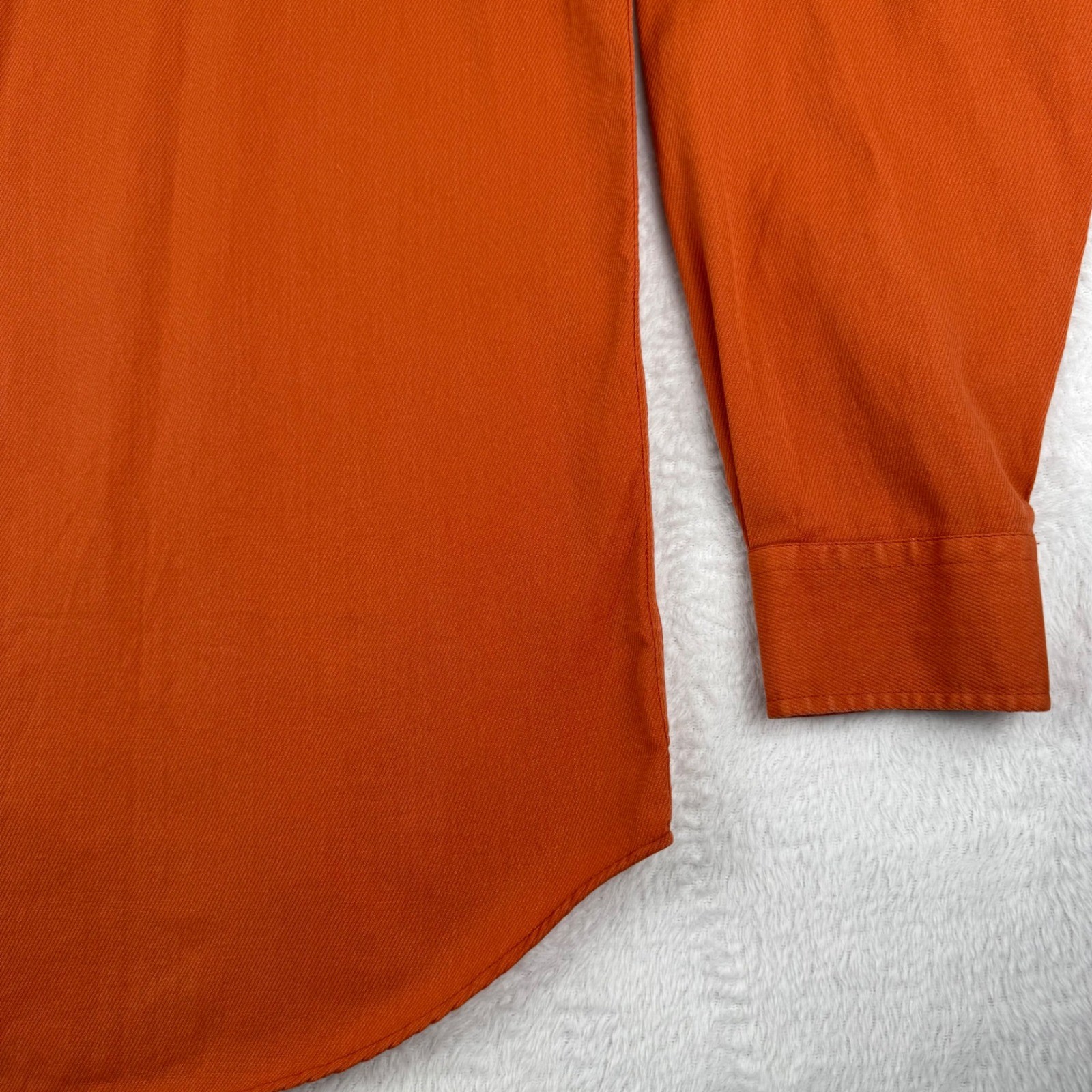 New With Tags Zegna Sport Button Down Shirt Mens XL Orange Long Sleeve Twill NWT