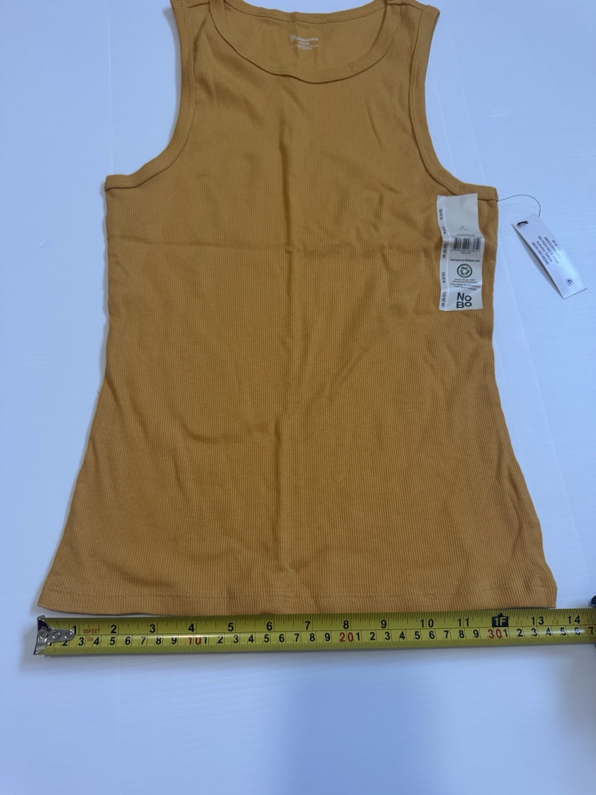 No Boundaries Womens M 8-10 Autumn Yellow Ribbed High Neck Tank Top NWT