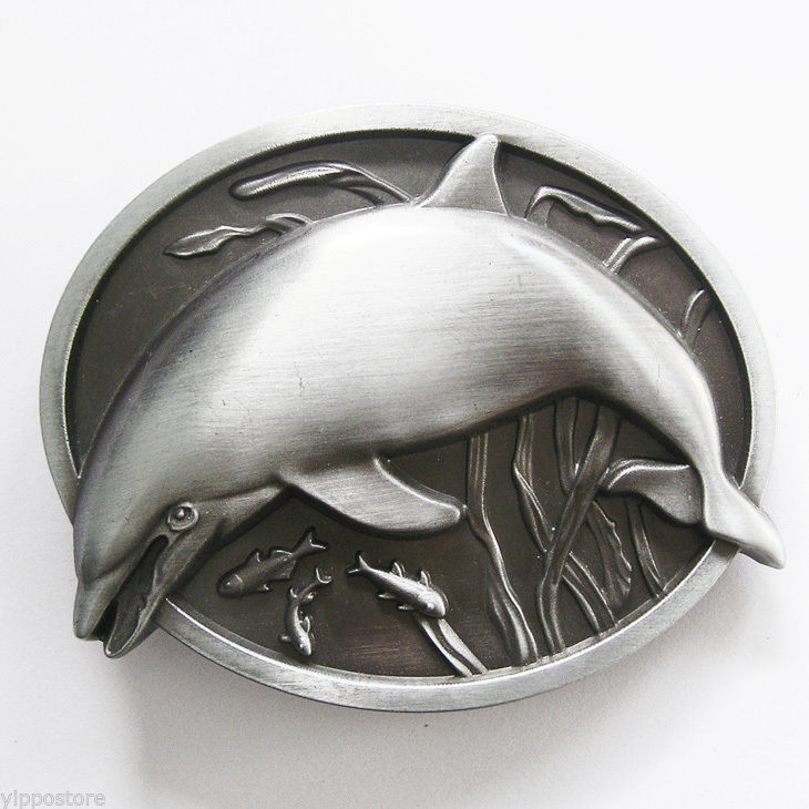 Original Fish Dolphin Wildlife Metal Belt Buckle
