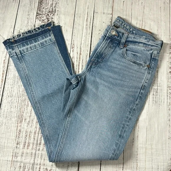 American Eagle Jeans Womens 6 Reg Blue Stretch ’90s Low Rise Skinny Kick Denim