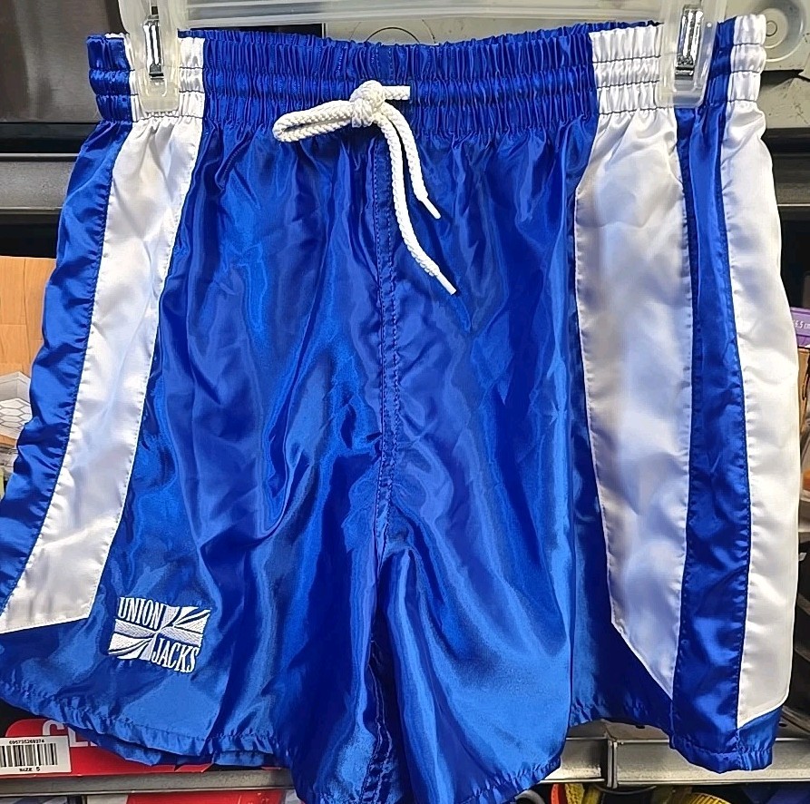 Union Jacks Soccer Shorts/ Blue/White/Adult Size Medium/100% Nylon/