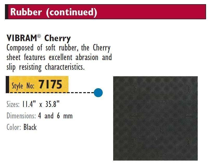 1 Sheet Vibram Rubber ” CHERRY ” 4mm/6mm thick 35″x11″
