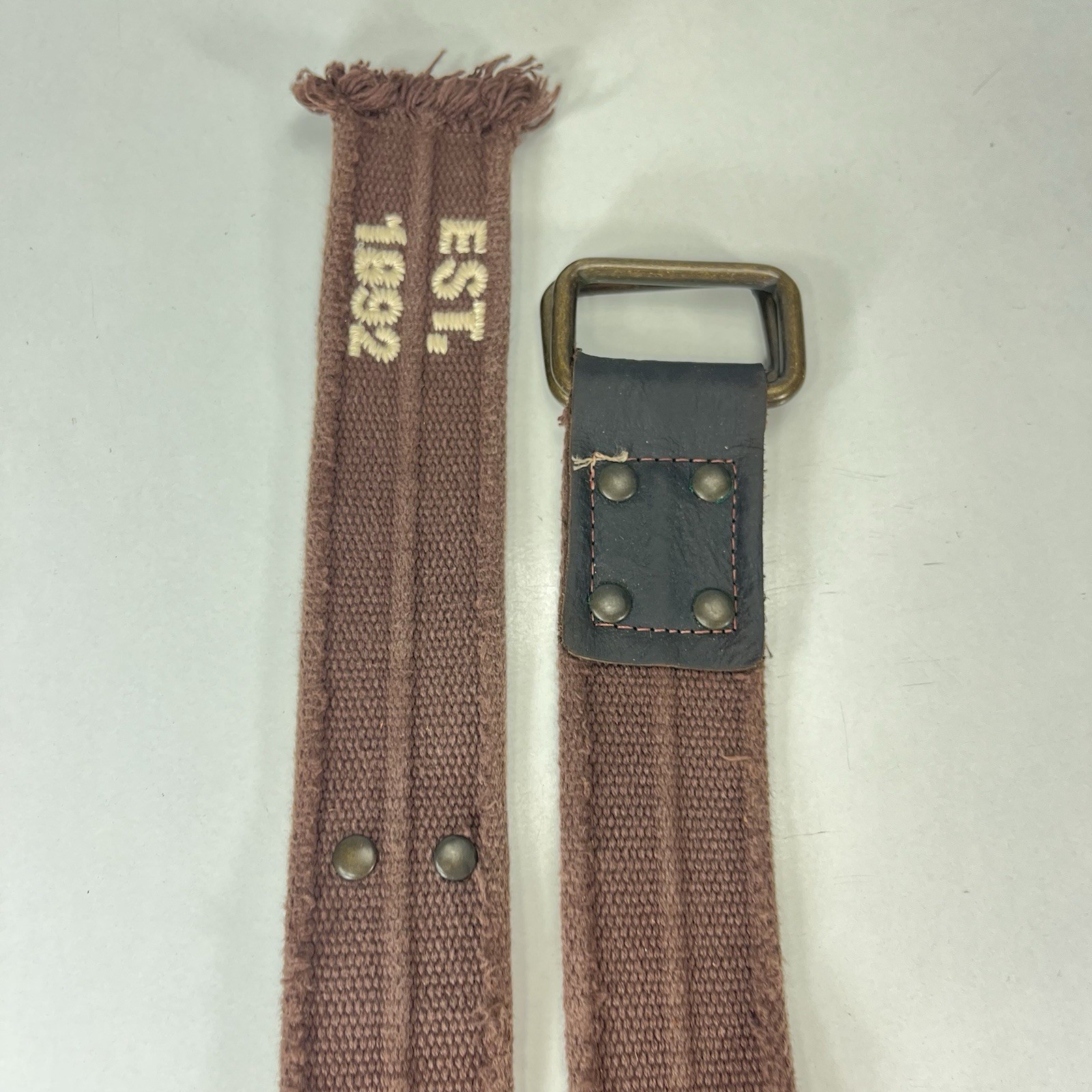 Studded Wide Brown Cotton Web Belt – Women’s Size 34