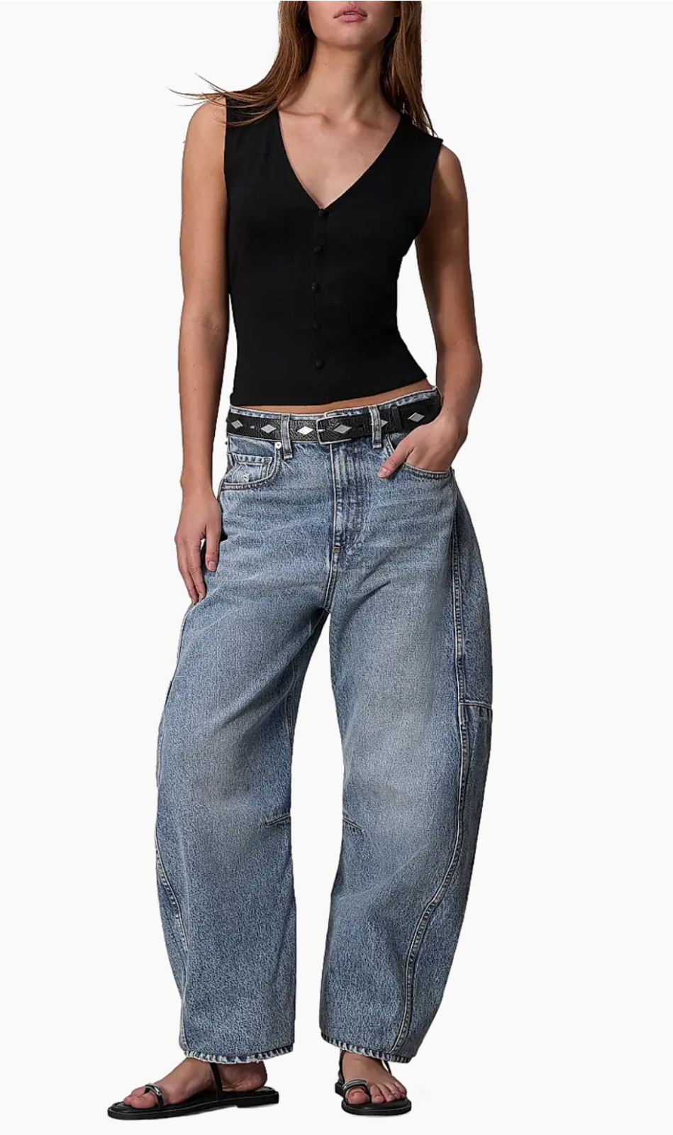$268 Rag & Bone Charlie Barrel Leg Jeans in Harmony sz 30/L
