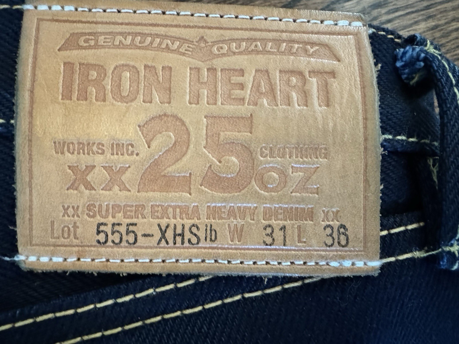 Iron Heart 25oz IH-555-XHSIB Indigo Black Jeans W31 (33 Actual) Waist