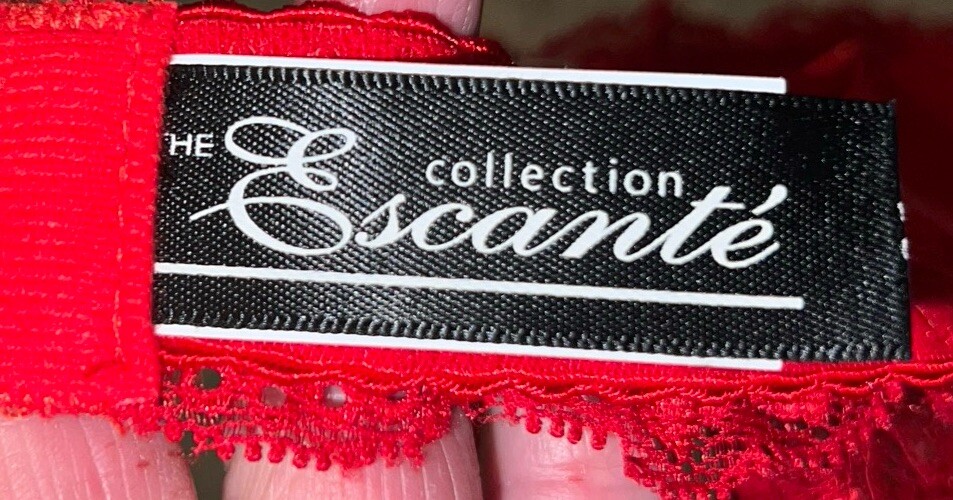 Escante ES-55121 Balconette Bra Red Lace Sz 34 Underwire NWOT