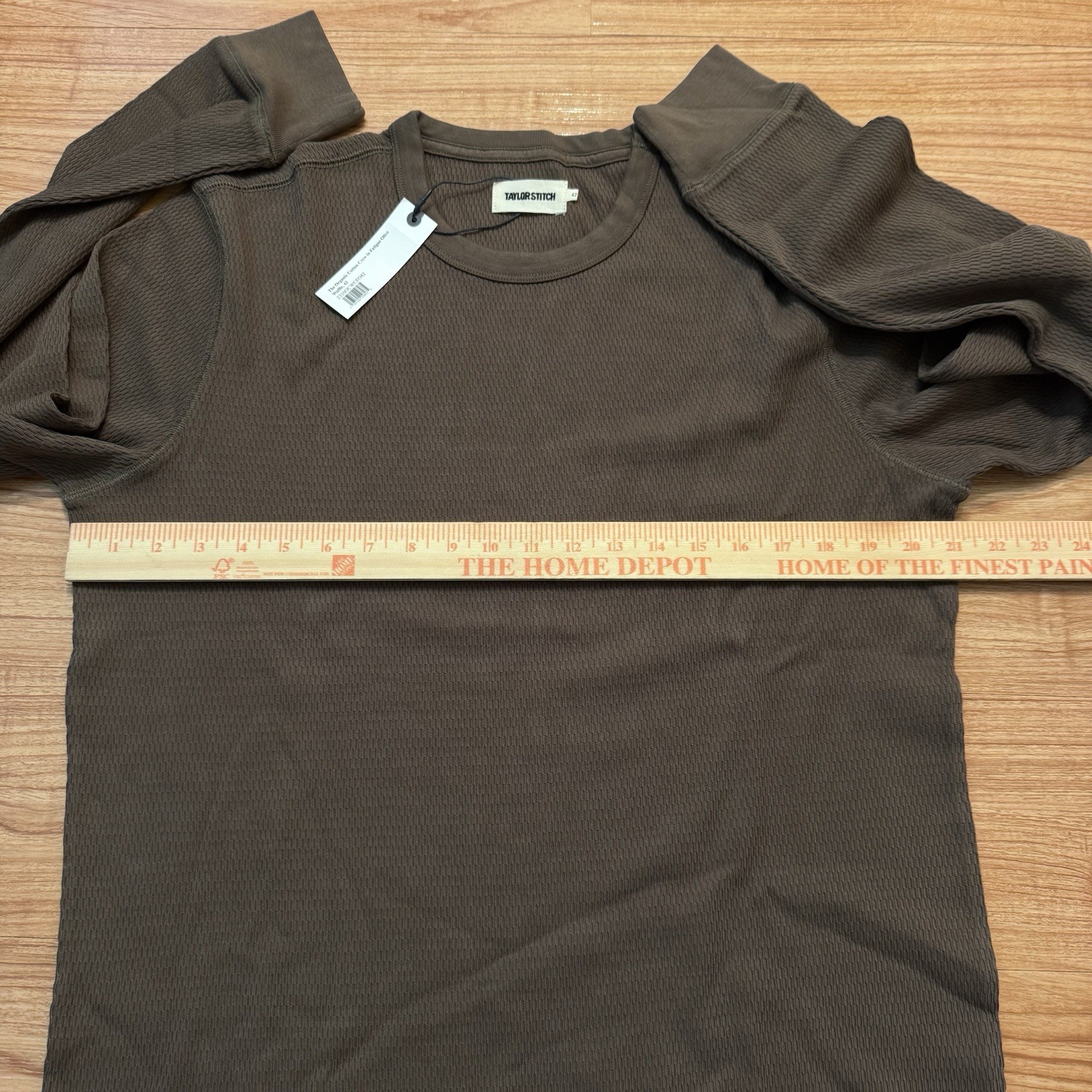 Taylor Stitch The Organic Cotton Crew in Fatigue Olive Waffle 42 Large New