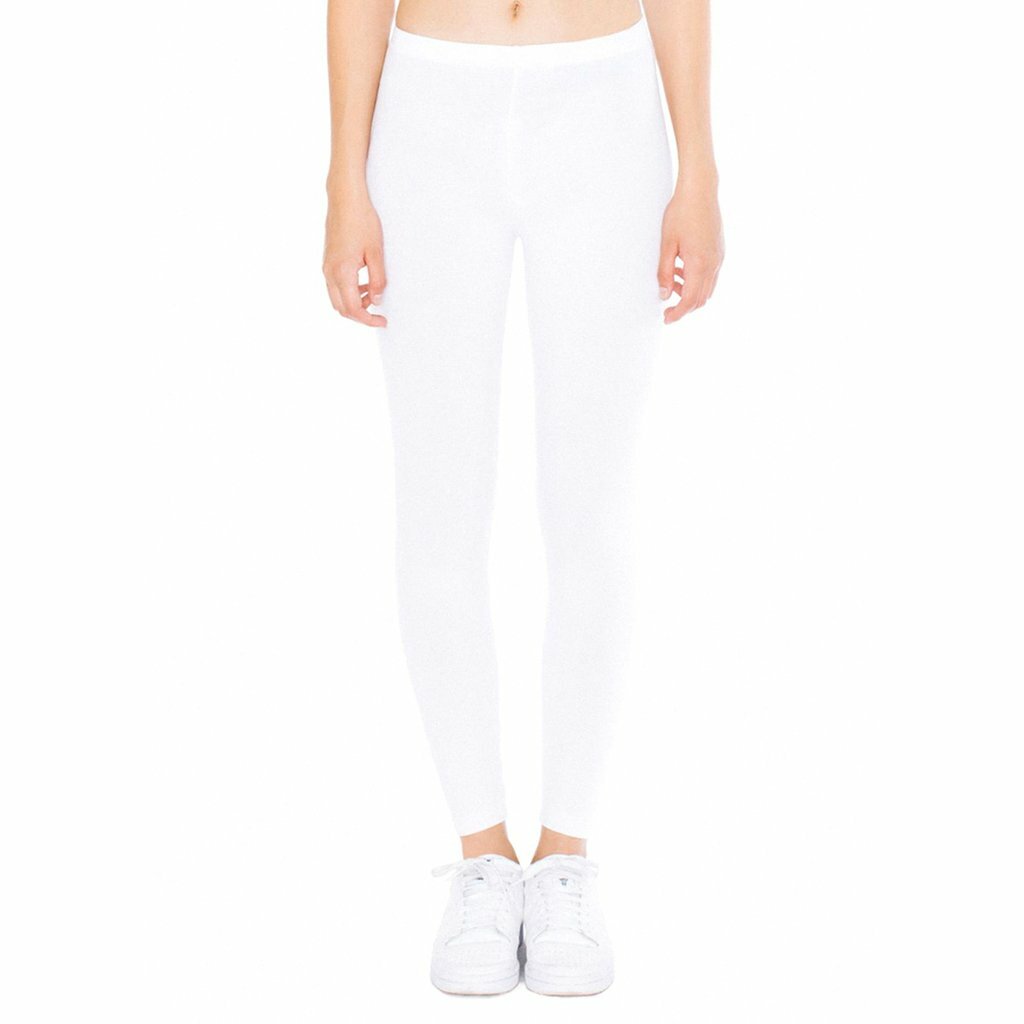 American Apparel Women’s White Cotton Spandex Jersey Leggings 8328W