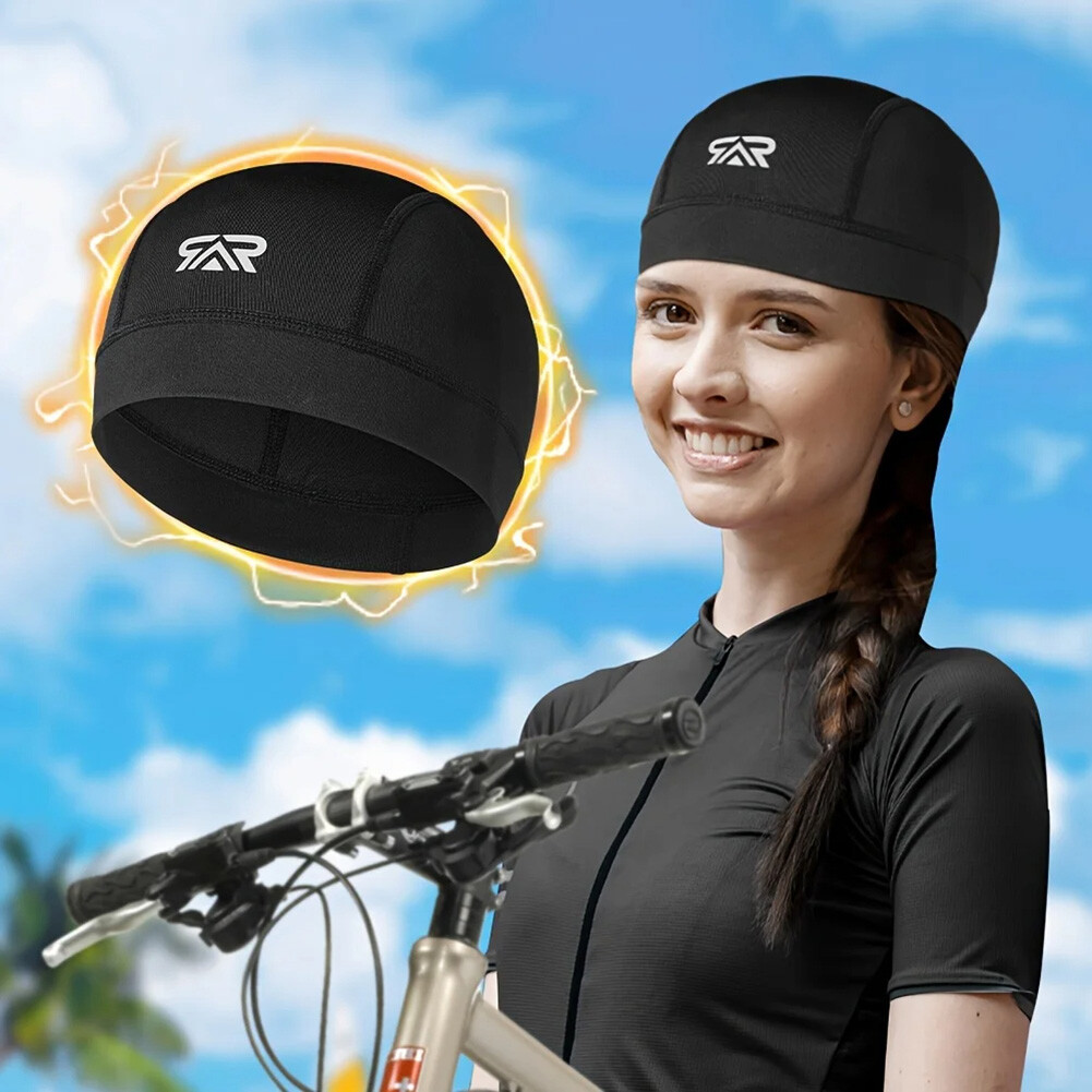 1/2 Sweat Wicking Skull Cap Cooling Helmet Liner Beanie Hats for Cycling Workout